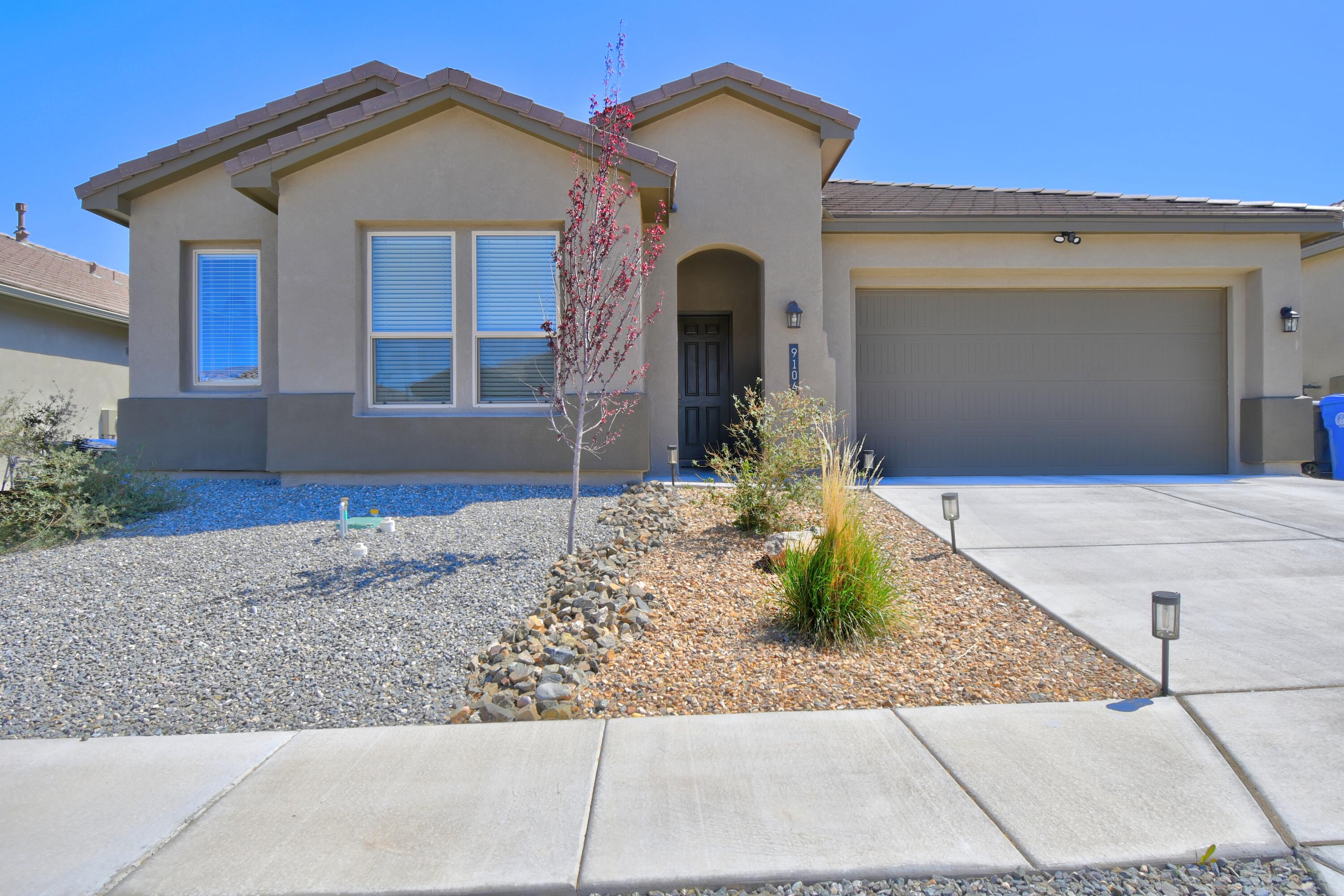This 2-year-old DR Horton home is move-in ready and offers a spacious, light-filled open floor plan with modern finishes. Featuring 4 bedrooms, a versatile study/flex room, 2.5 bathrooms, and a 3-car tandem garage, it's designed for both comfort and functionality. Enjoy stunning city and mountain views from the fully xeriscaped backyard, which includes a covered patio with gas stub for grilling and a storage shed--perfect for entertaining or relaxing outdoors. Upgrades include custom wood ceiling fans and a water softener. Located in a desirable neighborhood, this beautiful home blends quality construction with thoughtful details and unbeatable views!