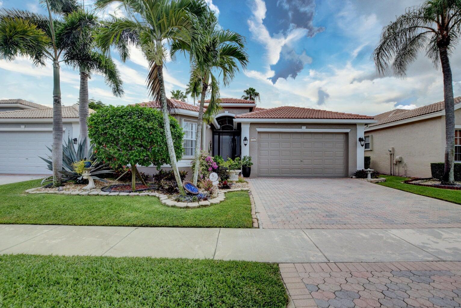 COME SEE THIS IMMACULATE BEAUTIFUL 3 BEDROOM CARIBBEAN MODEL WITH PRIVATE YARD IN HIGHLY DESIRABLE VERY ACTIVE DELRAY BEACH 55+ COMMUNITY.  ACCORDION HURRICANE SHUTTERS FOR PROTECTION.  NEUTRAL TILE THROUGHOUT MAIN LIVING AREAS.  WOOD LAMINATE FLOORS IN PRIMARY & GUEST BEDROOMS. THE THIRD BEDROOM CAN BE OFFICE/DEN. KITCHEN AND BATHROOMS  HAVE GRANITE COUNTERTOPS .  LARGE LAUNDRY ROOM.  LARGE PRIVATE EXTENDED LANAI. NEW TOTAL CLUBHOUSE RENO HAS AN EXTENDED CAFE INSIDE/OUTSIDE, NEW YOGA/PILATES/MULTIPURPOSE ROOM IN THE EXTENDED FITNESS CENTER. FOUR NEW PICKLEBALL COURTS-TOTAL 6,  6 HAR TRU LIGHTED TENNIS COURTS, RENOVATED CARD ROOMS, ALL NEW WEIGHT TRAINING CENTER. OPENING SOON! RESORT STYLE HEATED/COOLED POOL, TOO! MEASUREMENTS & INFO DEEMED ACCURATE AND SHOULD BE INDEPENDENTLY VERIFIED.