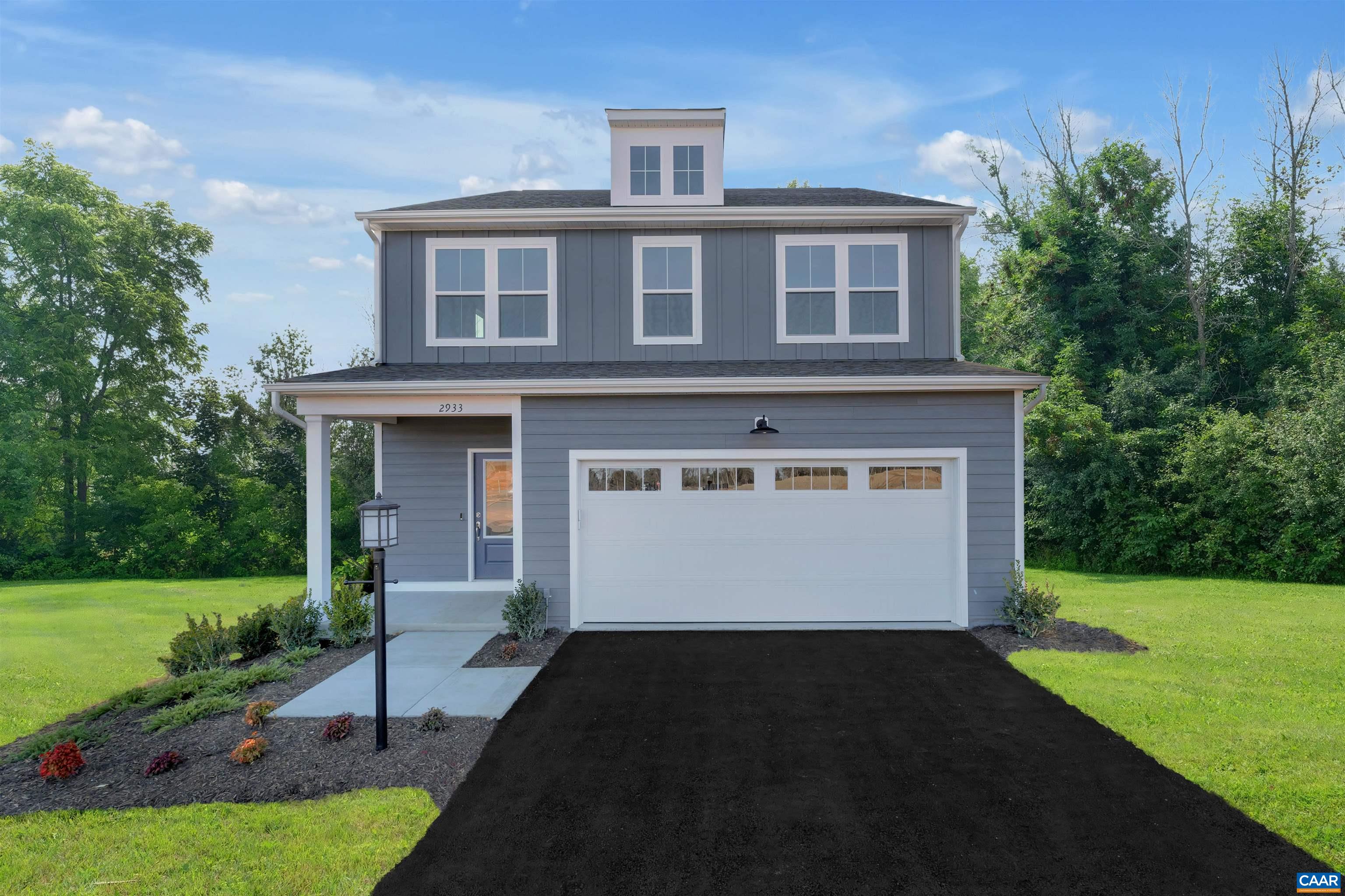 Welcome home to Pleasant Green’s final phase of new construction—warranty-backed SPEC single-family homes on wooded homesites, just a short walk from shopping, dining, playgrounds, and event space in Downtown Crozet. The Rosemund Floorplan offers a dedicated home office on the bright and open main level, featuring 9’ ceilings and a wall of large windows overlooking the wooded backyard. The kitchen is the heart of the home, with new GE appliances, ample cabinet and countertop space, and seating around the central island. Upstairs, all four bedrooms are located on the same level, just steps from the laundry room. The spacious primary suite includes dual walk-in closets, double vanities, and a large step-in shower with a built-in seat. A huge unfinished walk-out basement provides room to grow and expand your living space in the future. This is a SPEC home with final, out-the-door pricing. Estimated completion is early November/December 2025. *Photos shown are of similar previously built homes. Visit us today to tour Pleasant Green and secure your new home before this opportunity is gone.