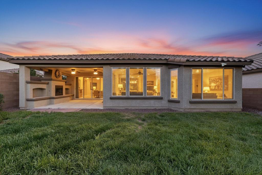 Stunning retreat in clean, quiet Mirehaven! Spacious open floor plan.  750 SF, 3 car tandem garage.! Gourmet chef's kitchen offers modern elegance w/ huge granite island & convenient breakfast bar. (Perfect for entertaining or just hanging out.) Stainless appliances, tons of tall cabinets,  and walk-in pantry! Kitchen flows into the cheery, light-filled dining room w/ a bay window...huge living room w/ vaulted ceilings & cozy fireplace (to snuggle up to on  cold winter's night.) Need a home office? This home has it! Split primary bedroom floor plan. Owner's suite bath offering dual sinks, generous shower, & huge walk-in closet.  Don't forget the oversized patio w/ outdoor patio with outdoor fireplace & boncos! Walk to the community parks and enjoy our Land of Enchantment weather!  WOW!