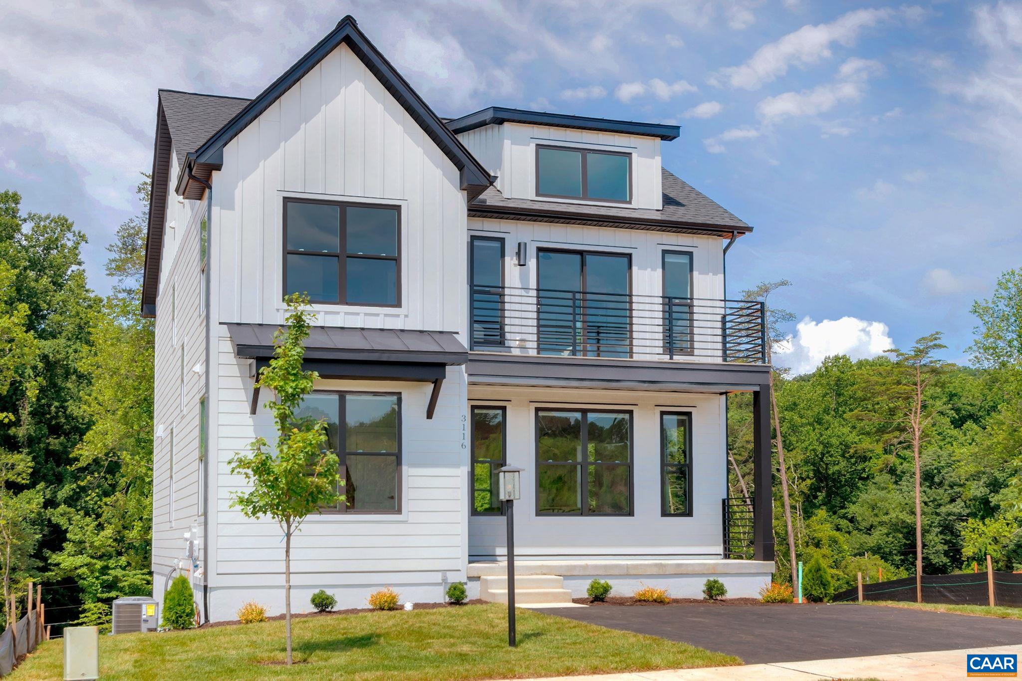 Nestled near I-64, 5th Street Shopping Center, UVA, and Downtown Charlottesville, Southwood offers the best of both worlds—easy access to city life and the tranquility of suburban surroundings. The Meridian single family design features 3 bedrooms, 2.5 baths, and a versatile, open floorplan with a kitchen layout includes granite countertops, large island, maple cabinetry, and stainless-steel appliances. This home also offers additional choices including a covered or screened rear deck/patio. Upstairs, enjoy a spacious primary suite with private deck, walk-in closet, and luxurious bathroom. Two additional bedrooms, a full bath, and side-by-side laundry complete the upper level. The lower level includes an unfinished walkout basements with options available to finish a 4th bedroom, full bath, and recreation for additional living space. Similar photos.