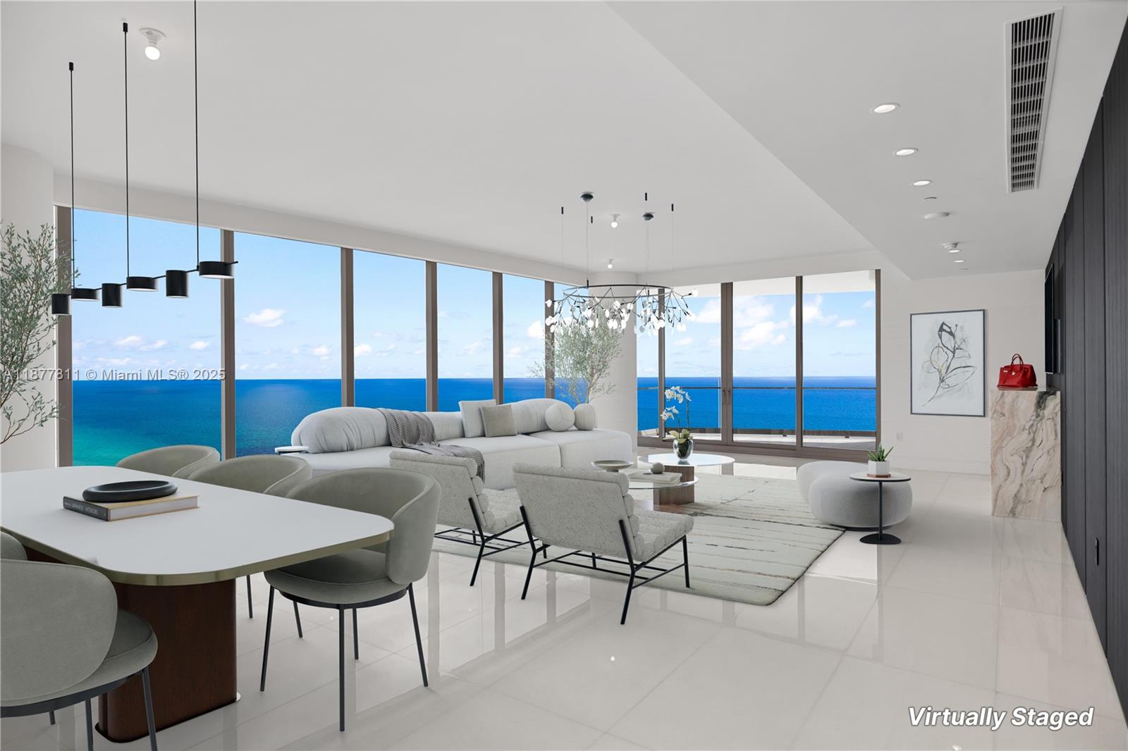 Unparalleled luxury is found in this elegant high-rise residence at Acqualina Estates in Sunny Isles Beach, FL. Four-bedroom + Housekeeper quarters, 5-bathroom condo embodies perfection in oceanfront living. A Molteni-designed kitchen complete with a long island and high-end appliances such as a dishwasher and gas range. The spacious living areas are complemented by floor-to-ceiling windows, allowing natural light to illuminate the stunning interiors. This home offers breathtaking flow-through views and more amenities than you have time for in one day...Enjoy activities like swimming laps in the heated pool, staying active in the fully equipped gym, and using the boxing ring, too.  Billiards, Golf, and Ice Rink and more. Avra and Il Mulino Complete it all.