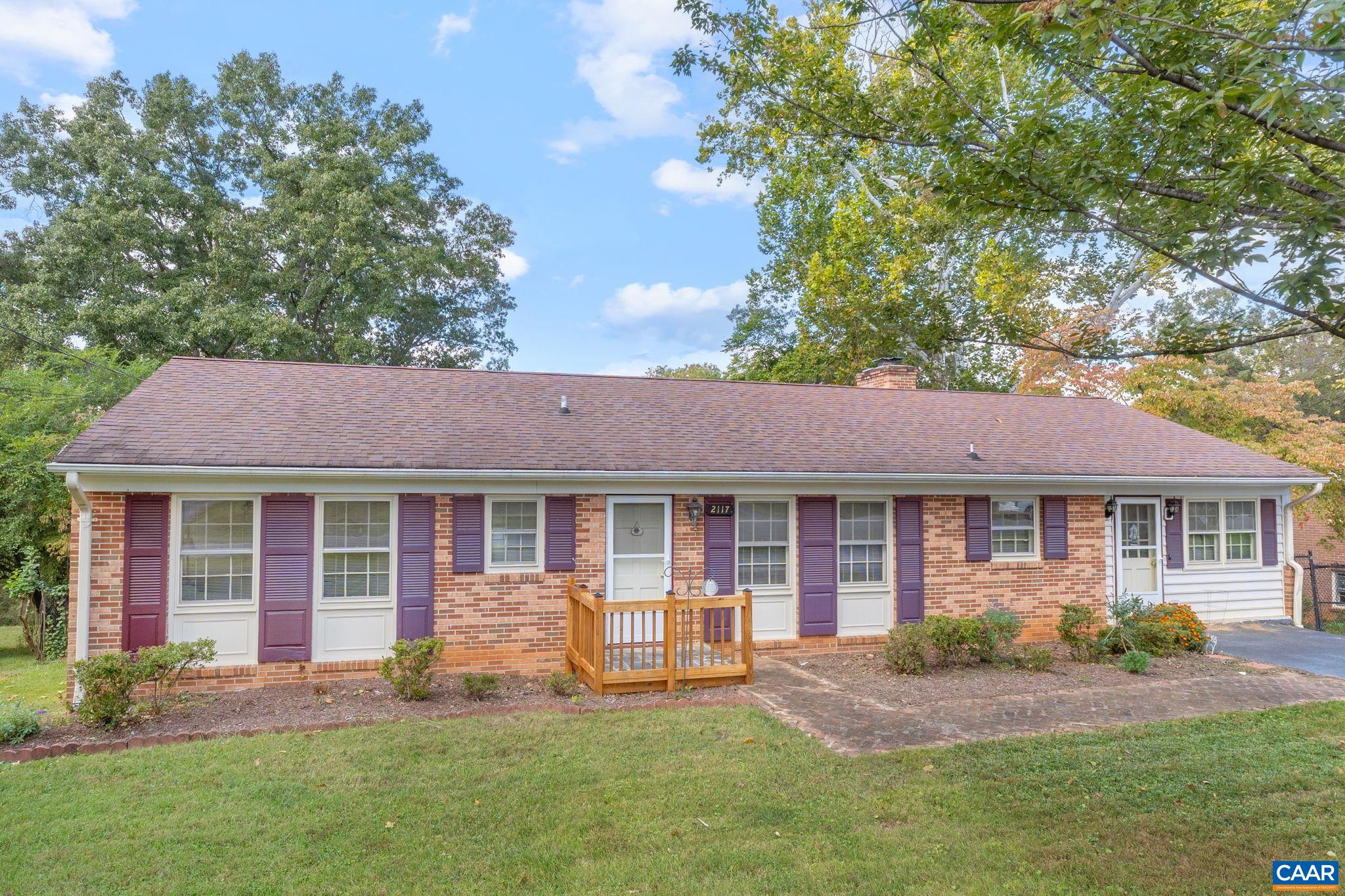 Open House November 2, 2025 2:00 - 4:00pm. This 1964 Charlottesville City brick ranch is within walking distance of Greenbrier Elementary School and Greenbrier Park. Offering 1,701 sq. ft. of finished main level living space with one step entry access from the paved driveway. The main level space that has most recently been used as a family room could easily be converted to the 4th bedroom with an attached full bath that features an easy access shower stall. Are you looking for additional living space? The full basement offers 1,224 sq. ft. of living space that is equipped with a 2nd kitchen, recreation room, full bath, study/library, exercise room, and an additional 477 unfinished sq. ft. featuring the laundry room and 2 large storage rooms, all this plus walk out access to the partially fenced back yard and large storage shed. This home offers bright and spacious rooms, beautiful hardwood floors, 2 fireplaces (one woodburning & one gas logs), ceramic tiled baths, stainless appliances and more. Quick closing possible!