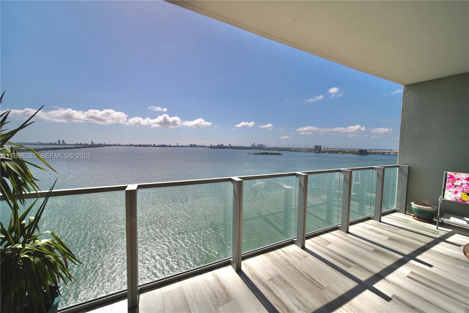 Stunning 2BD+DEN/3BA residence at Biscayne Beach with private elevator entry and bay views from both bedrooms and the living room. Features floor-to-ceiling glass, modern kitchen with top appliances, and spacious layout with high-end finishes. Resort-style amenities include beach club, pools, gym, spa, and tennis. Easy to show — contact listing agent.