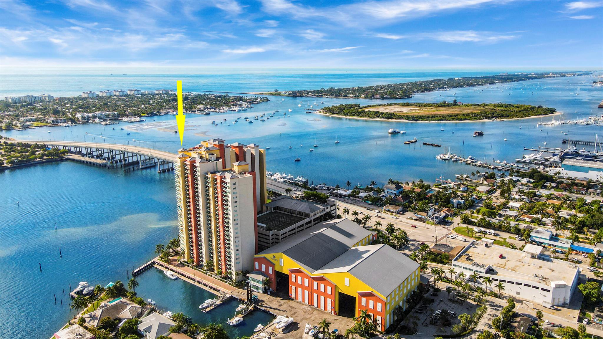 This 11th floor condo offers stunning intracoastal waterway and ocean views. Whether you are full time, part time or investor, this 2 bedroom, 2 1/2 bath condo will provide a relaxed lifestyle. Special features include beautiful Turkish marble floors throughout, marble countertops and backsplash, custom crown molding, baseboards and elegant wall trim. 1 Garage parking and storage bin included with this unit. Full-service Boat Marina available storing boats up to 50FT.Amenities; Clubhouse, pickleball, sauna, steam room, luxury pool and hot tub. Florida's most beautiful beaches and parks are 5 minutes away.