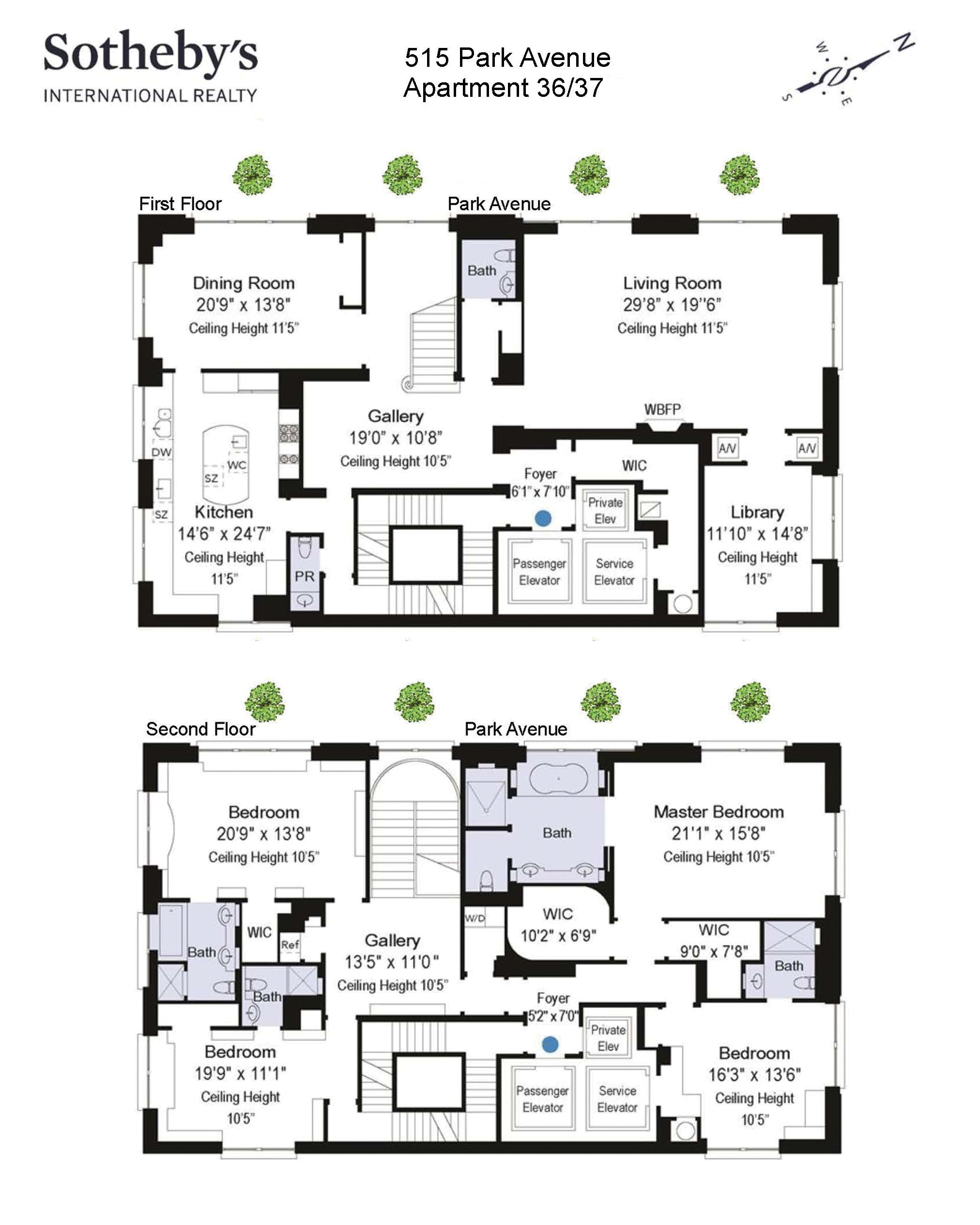 Floorplan for 515 Park Avenue, 36/37