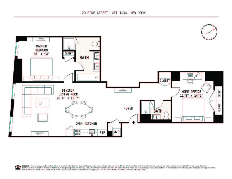 Floorplan for 20 Pine Street, 1404