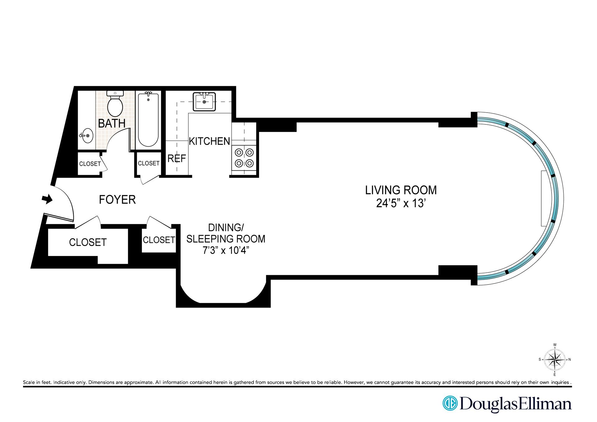 Floorplan for 330 East 38th Street, 55H