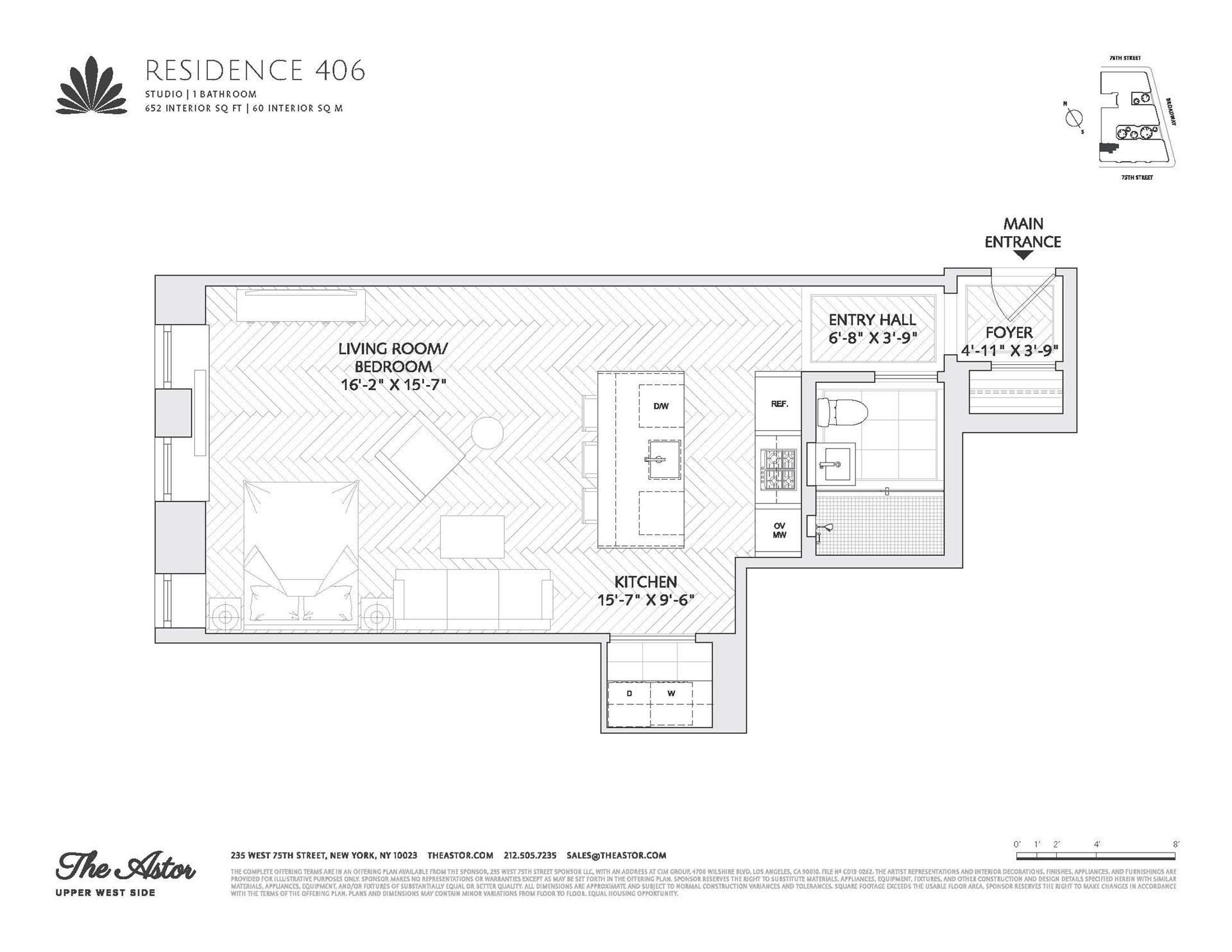 Floorplan for 235 West 75th Street, 406