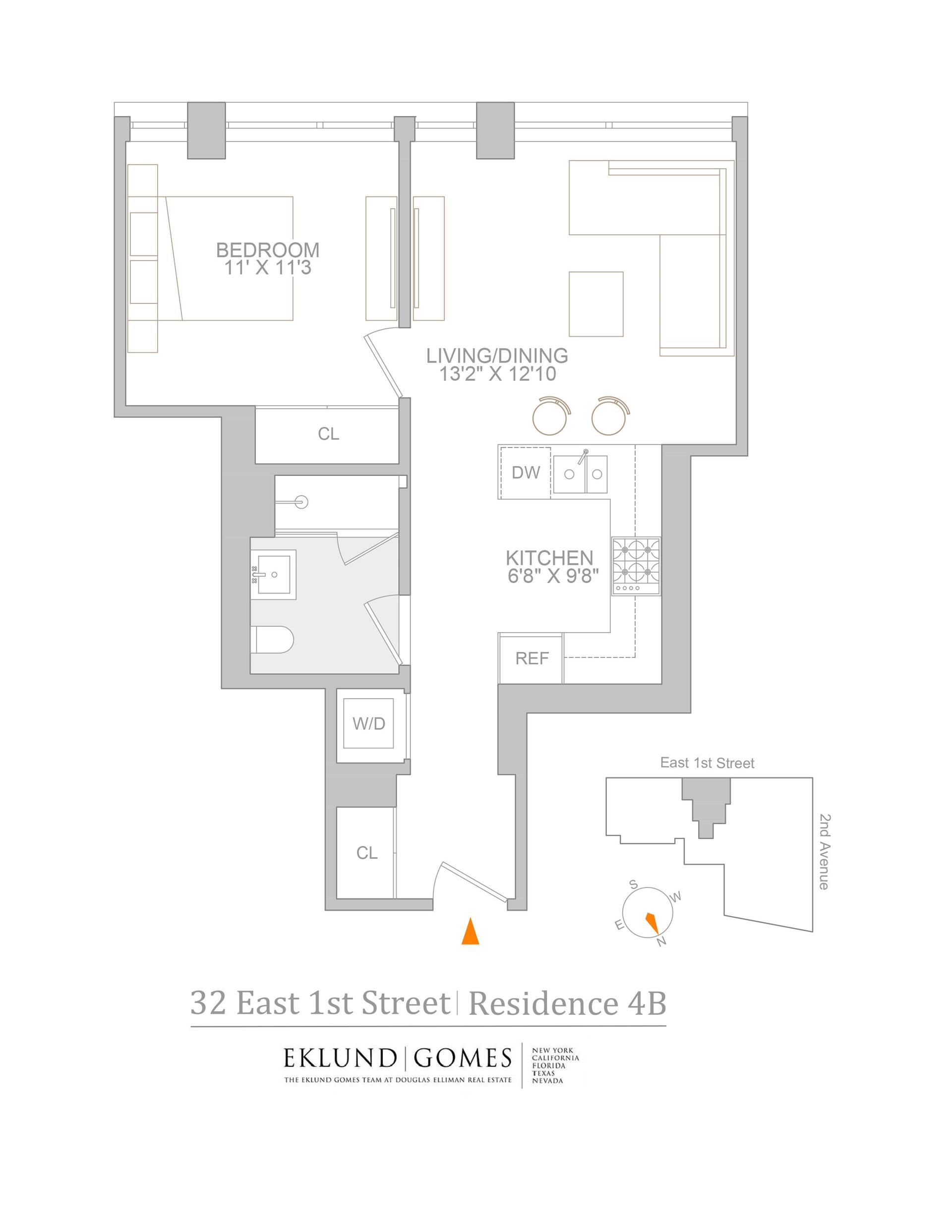 Floorplan for 32 East 1st Street, 4B