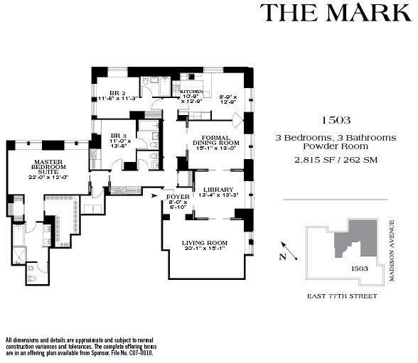 Floorplan for 25 East 77th Street, 1503