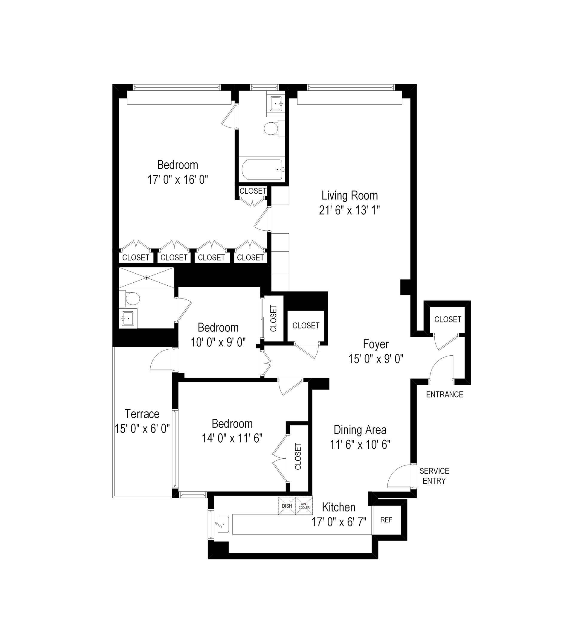 Floorplan for 177 East 77th Street, 5A