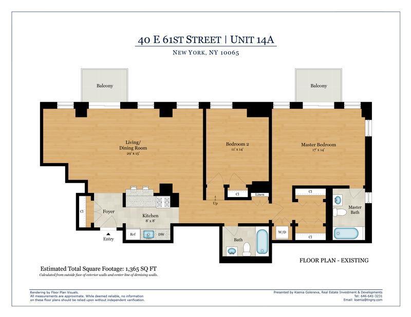 Floorplan for 40 East 61st Street, 14A