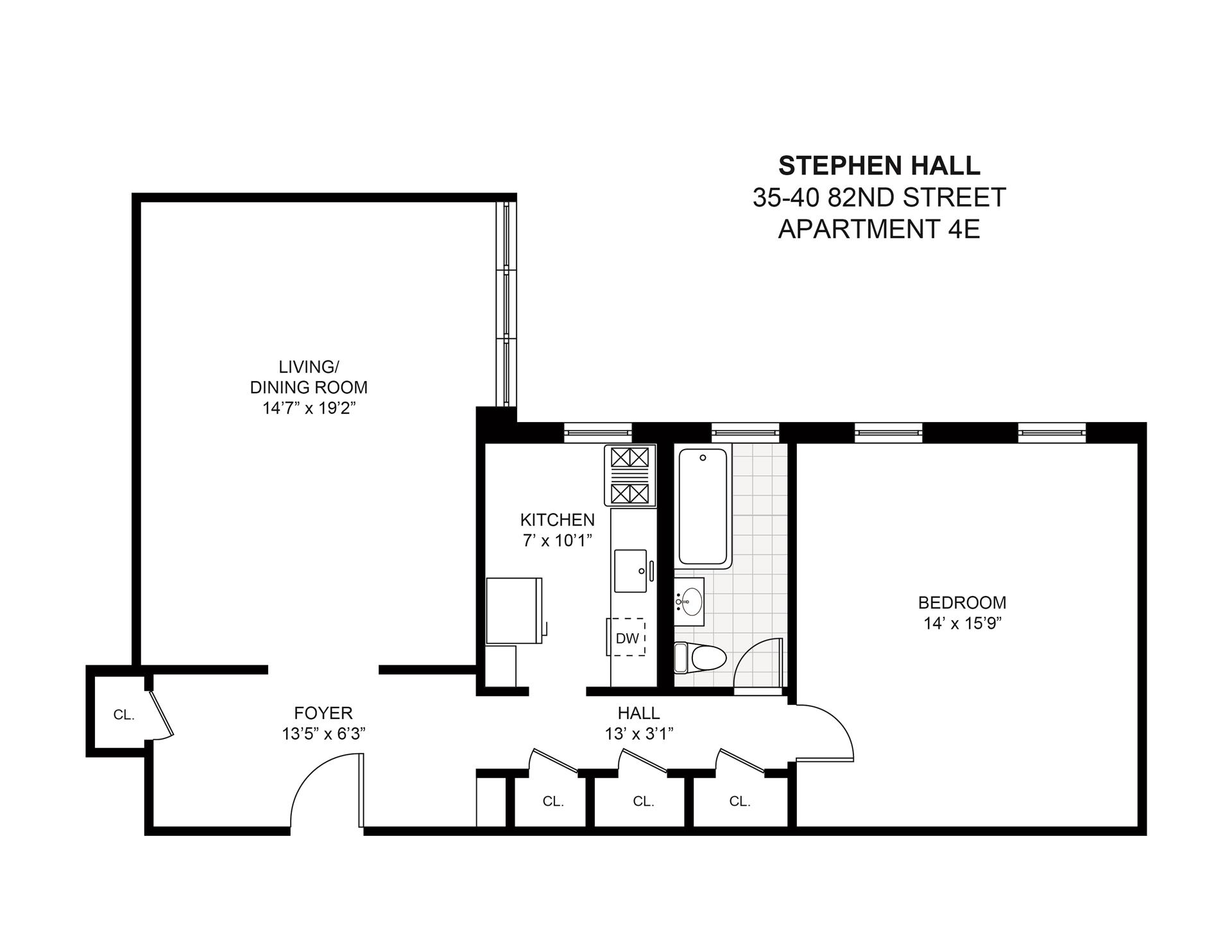 Floorplan for 35-40 82nd Street, 4E