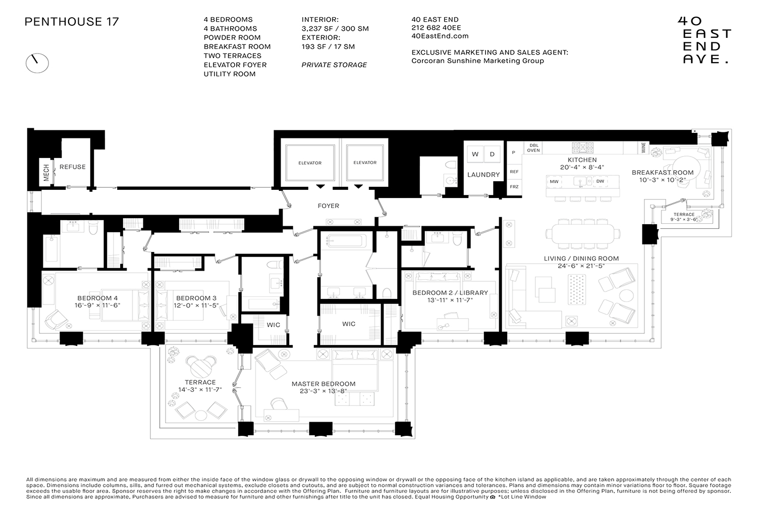 Floorplan for 40 East End Avenue, PH17