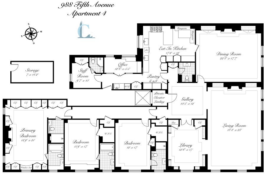 Floorplan for 988 5th Avenue, 4