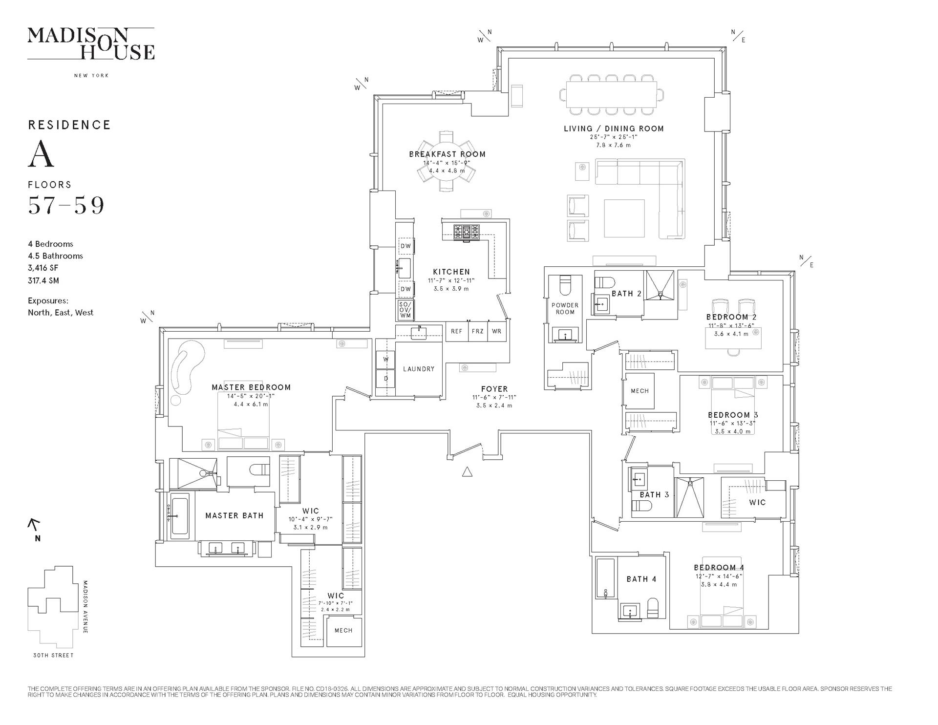 Floorplan for 15 East 30th Street, 58A