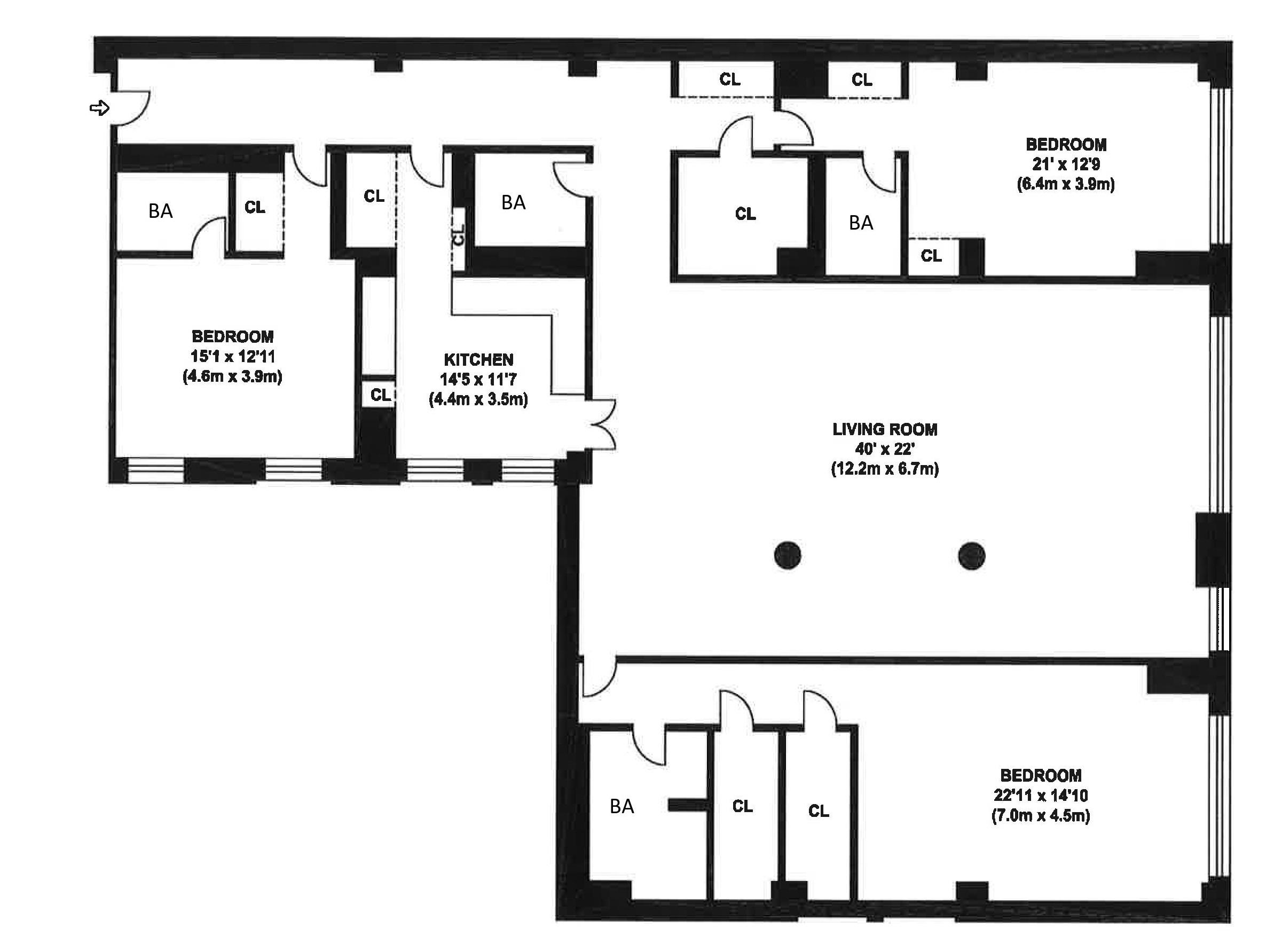 Floorplan for 106 Central Park, 15-A