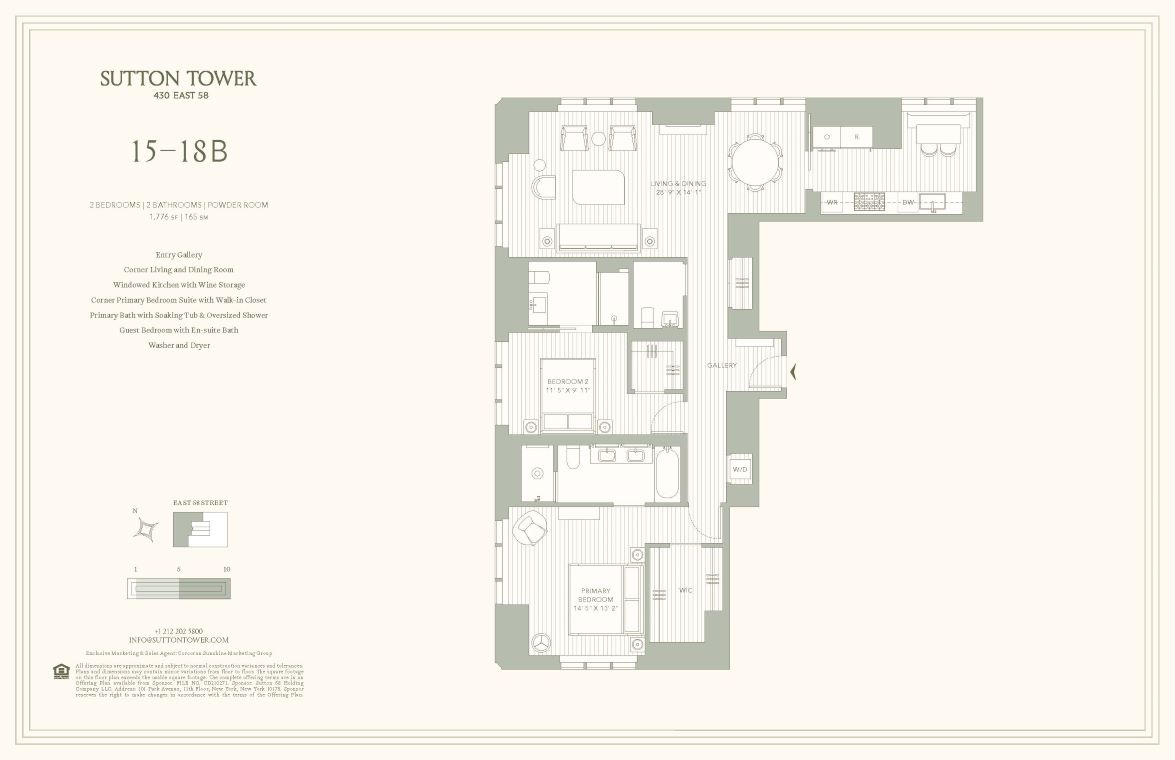 Floorplan for 430 East 58th Street, 16B