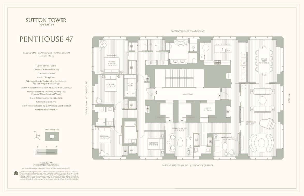 Floorplan for 430 East 58th Street, PH47