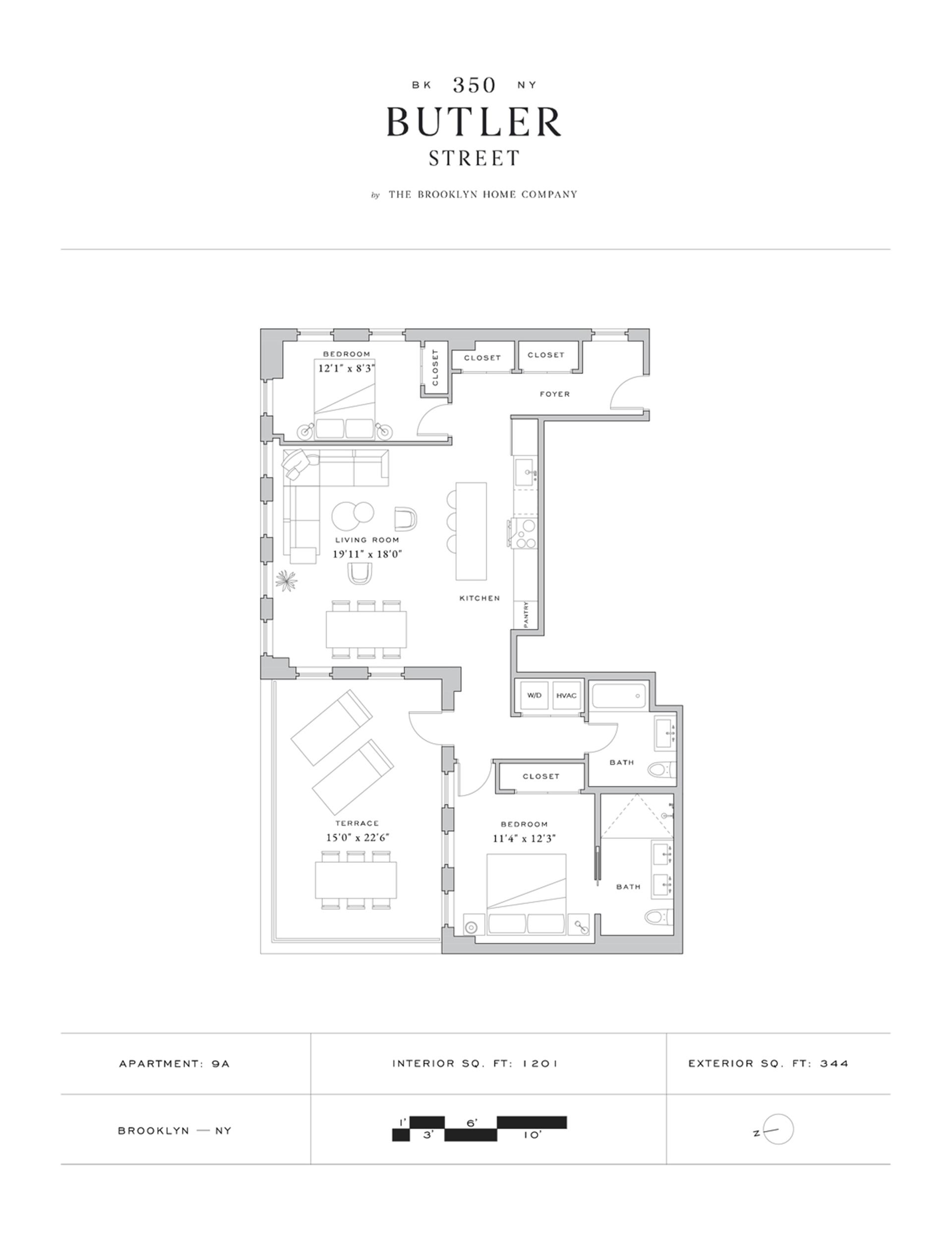 Floorplan for 350 Butler Street, 9A