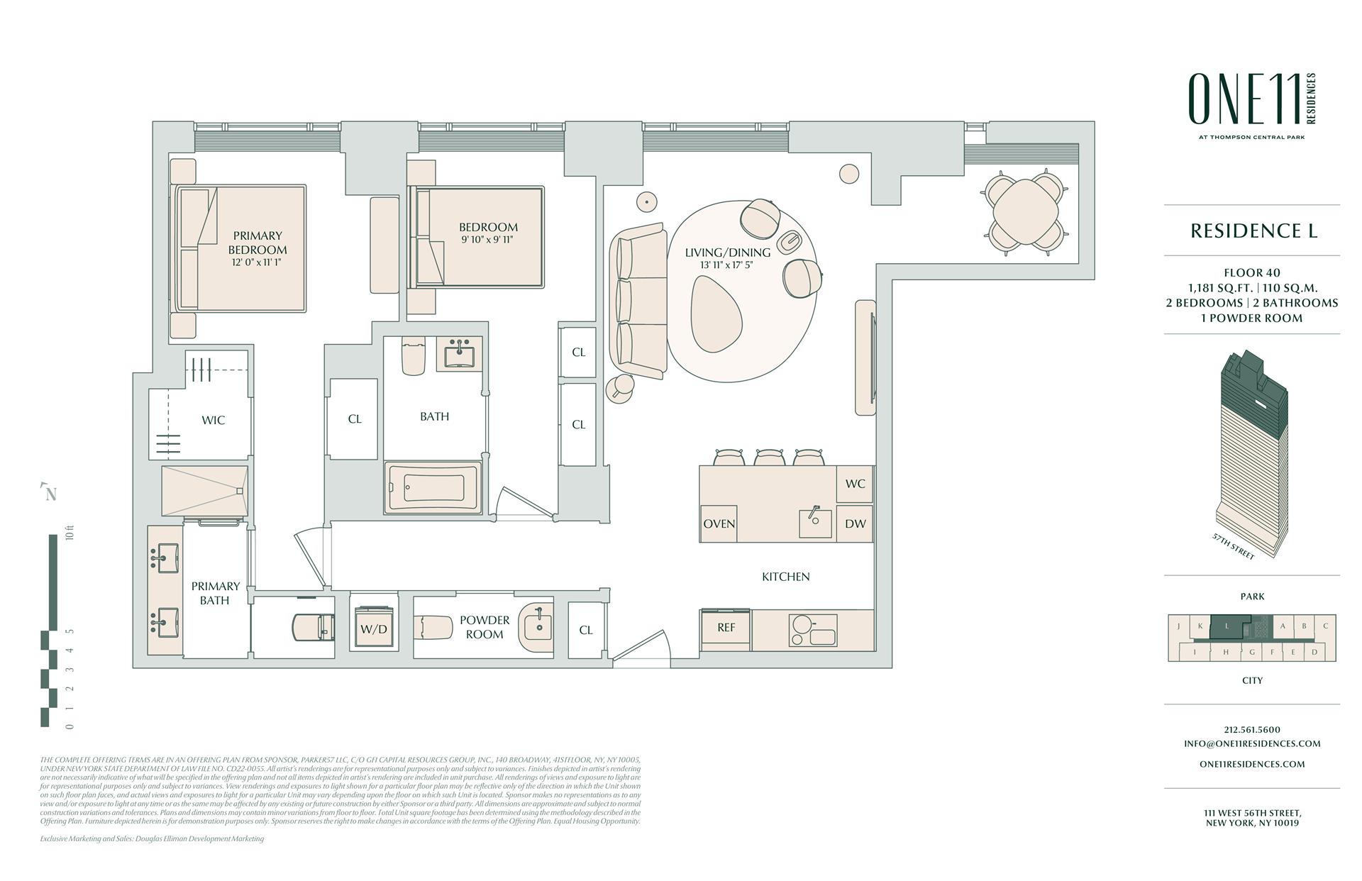 Floorplan for 111 West 56th Street, 40L