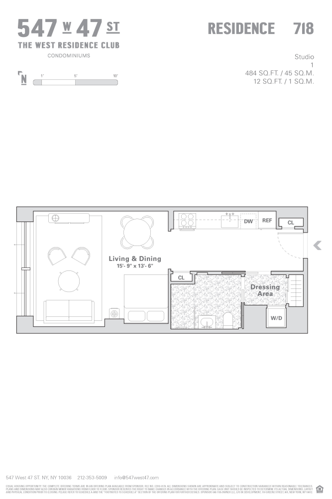 Floorplan for 547 West 47th Street, 718