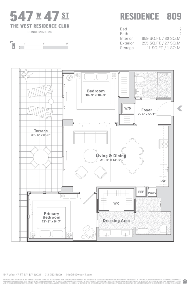 Floorplan for 547 West 47th Street, 809