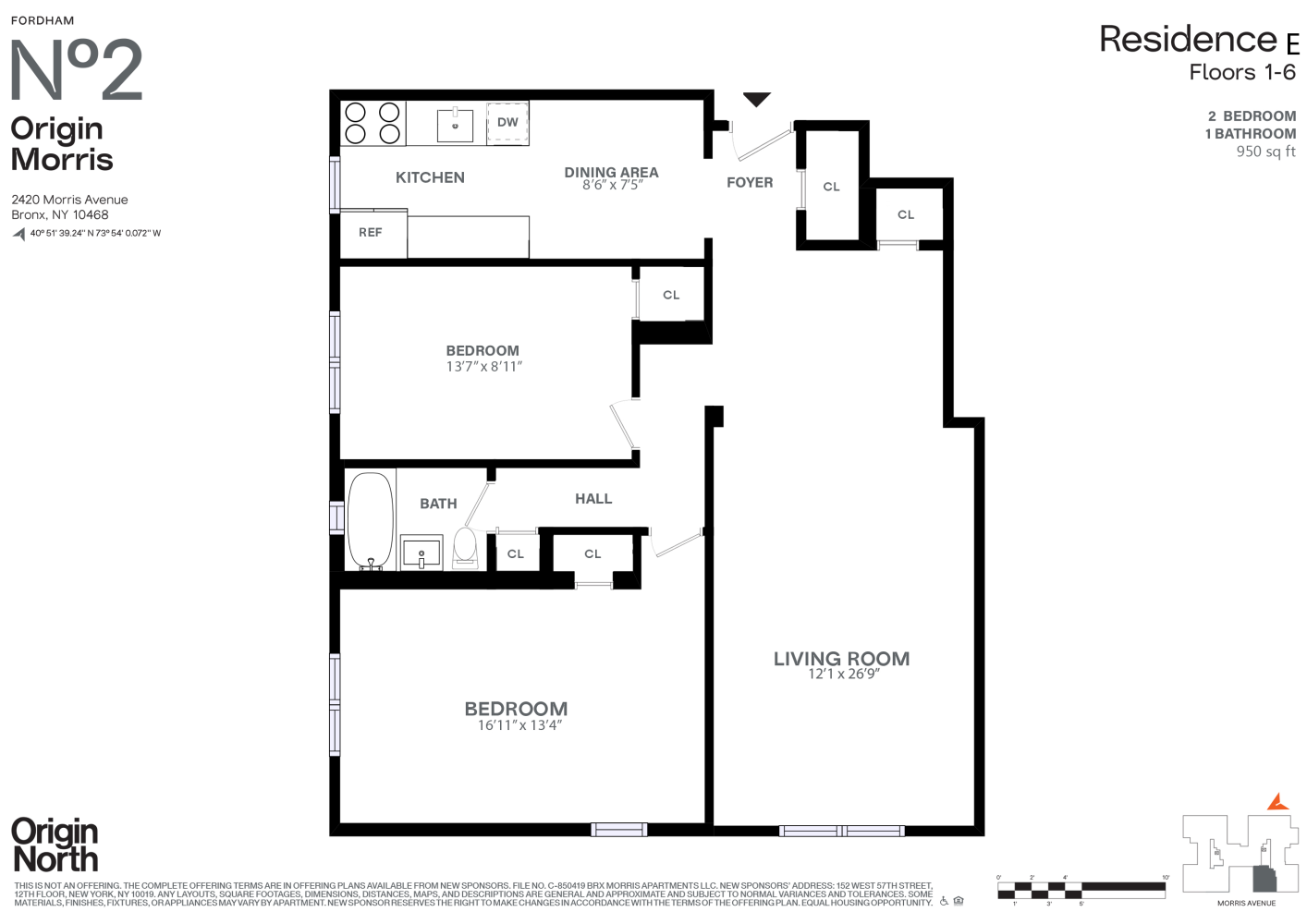 Floorplan for 2420 Morris Avenue, 6E