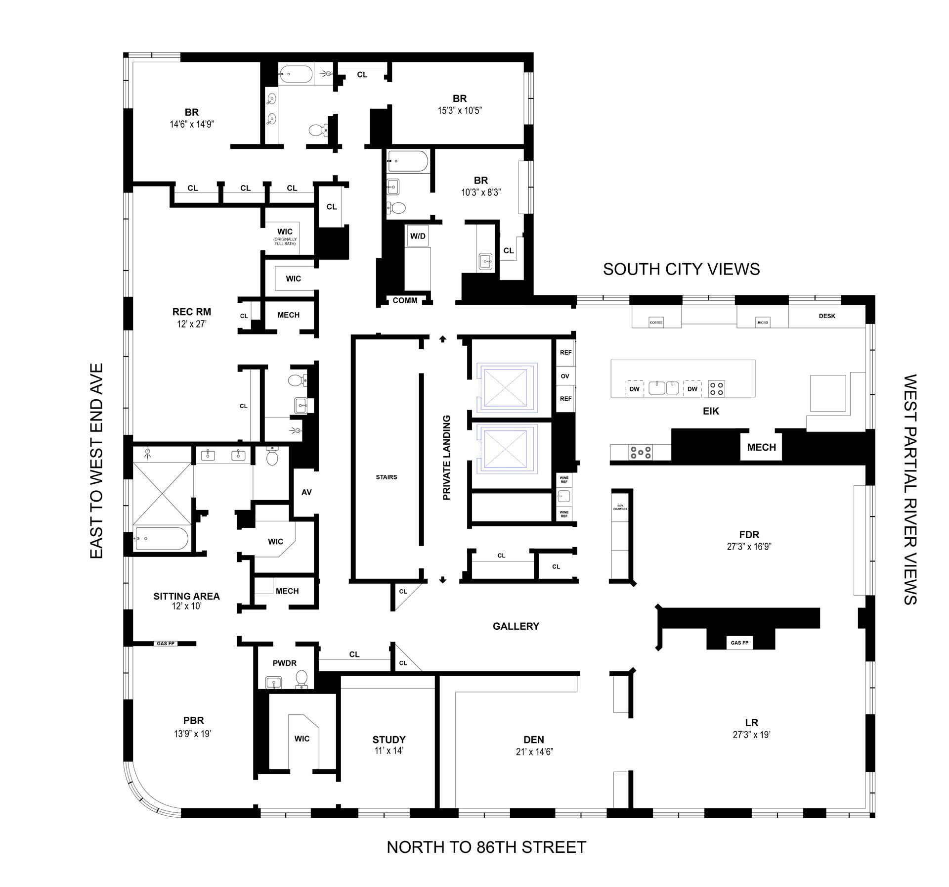 Floorplan for 535 West End Avenue, 172P