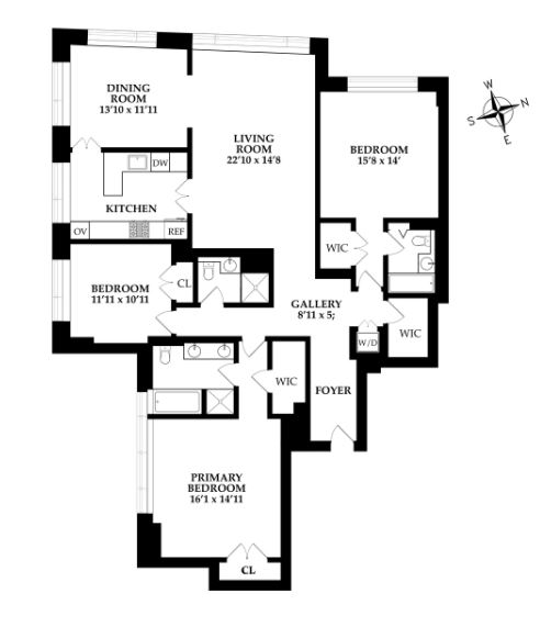 Floorplan for 240 Riverside Boulevard, 15E