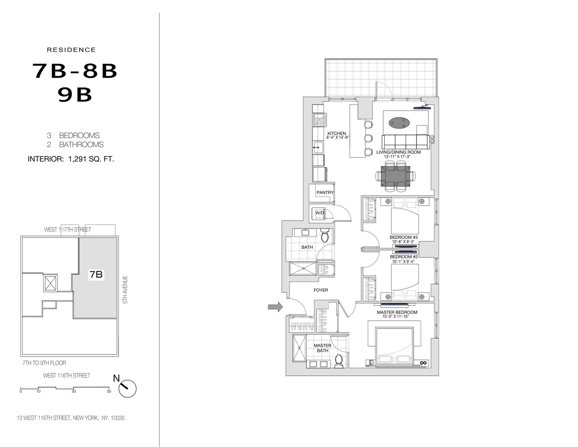 Floorplan for 11 West 116th Street, 8B