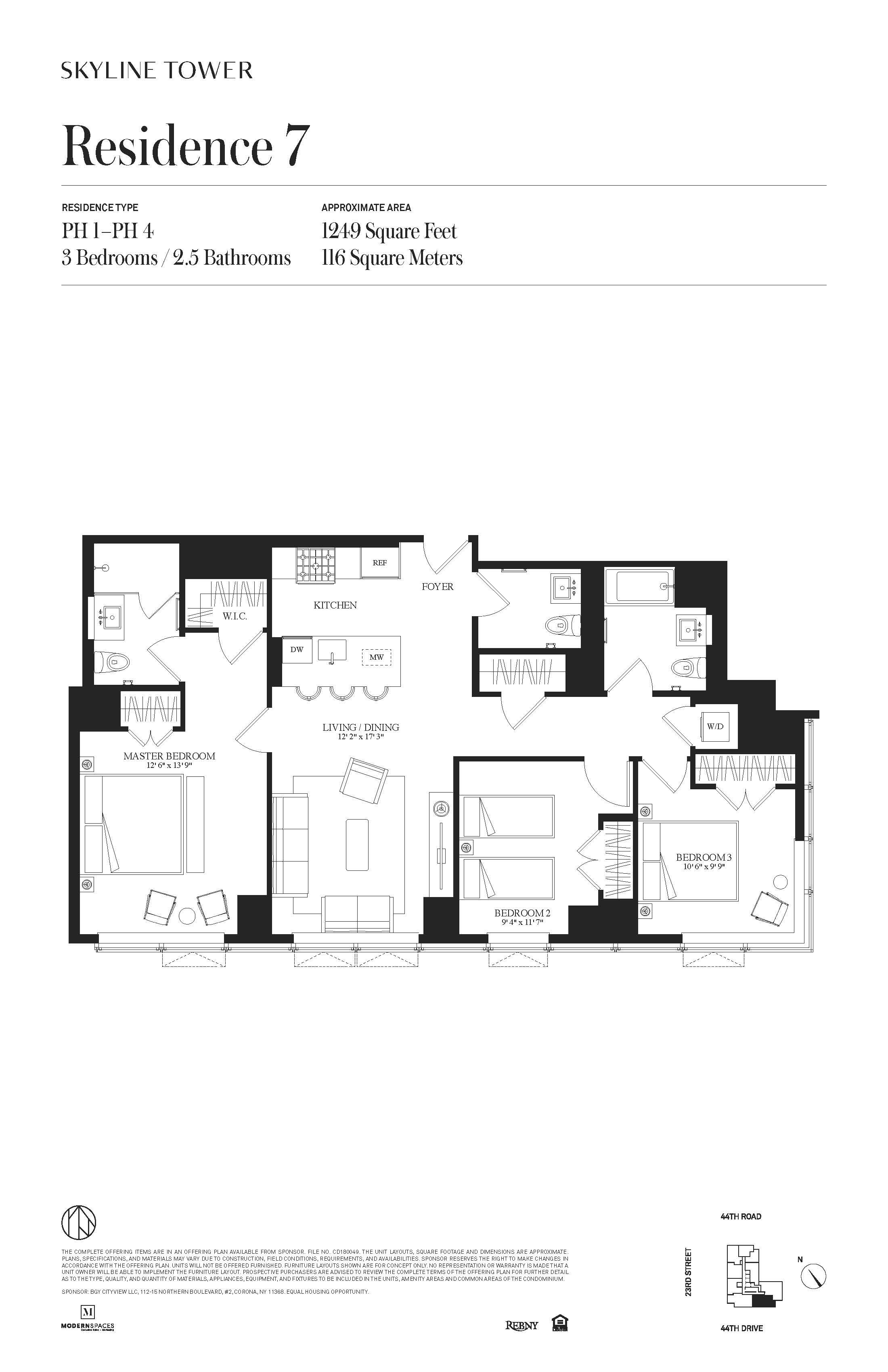 Floorplan for 3 Court Square, PH-407