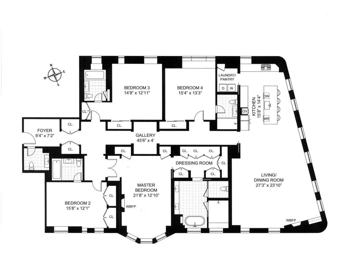 Floorplan for 235 West 75th Street, 312