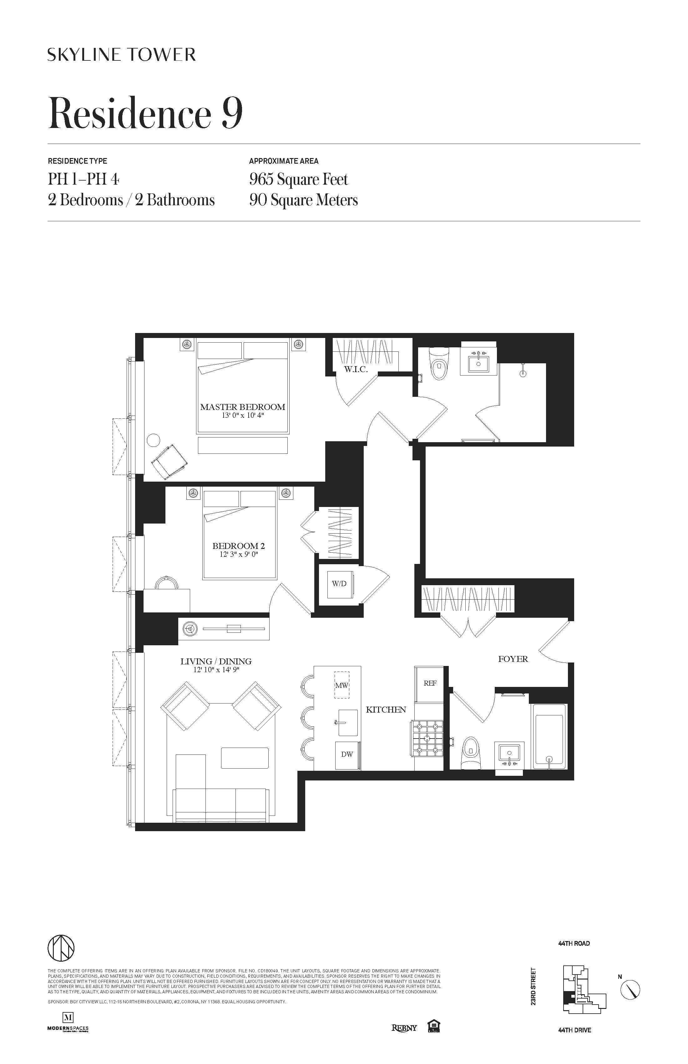 Floorplan for 3 Court Square, PH-409