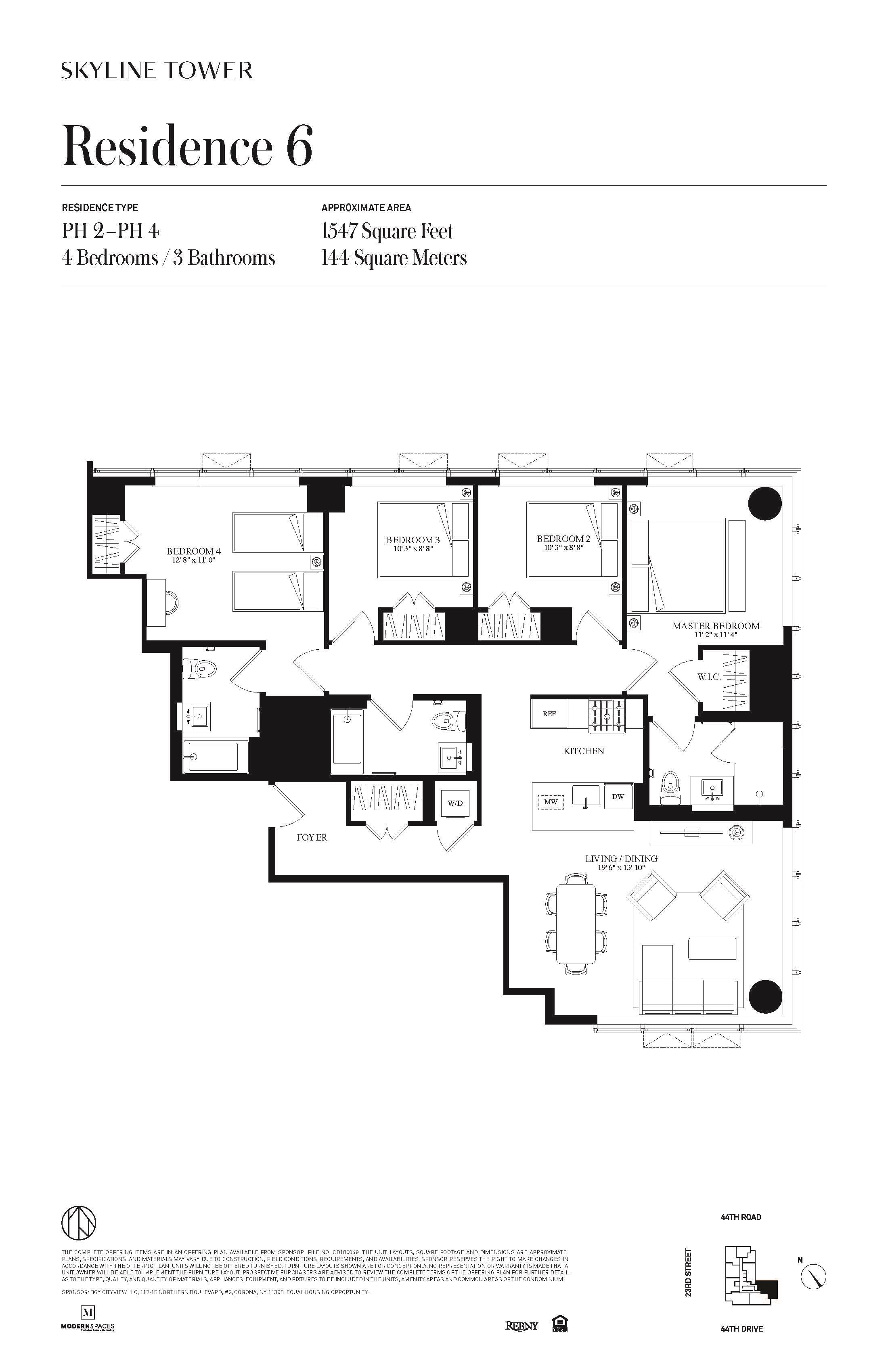 Floorplan for 3 Court Square, PH-306