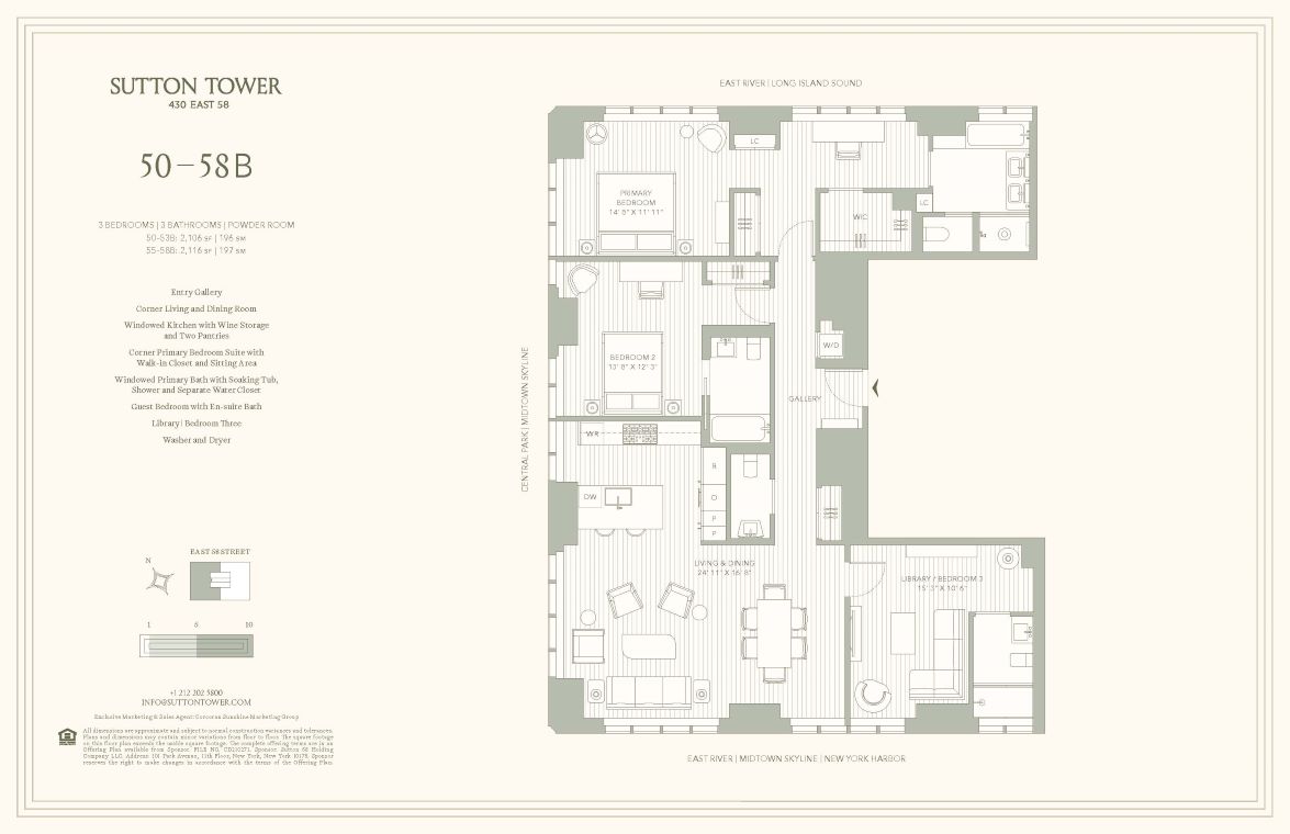 Floorplan for 430 East 58th Street, 52B