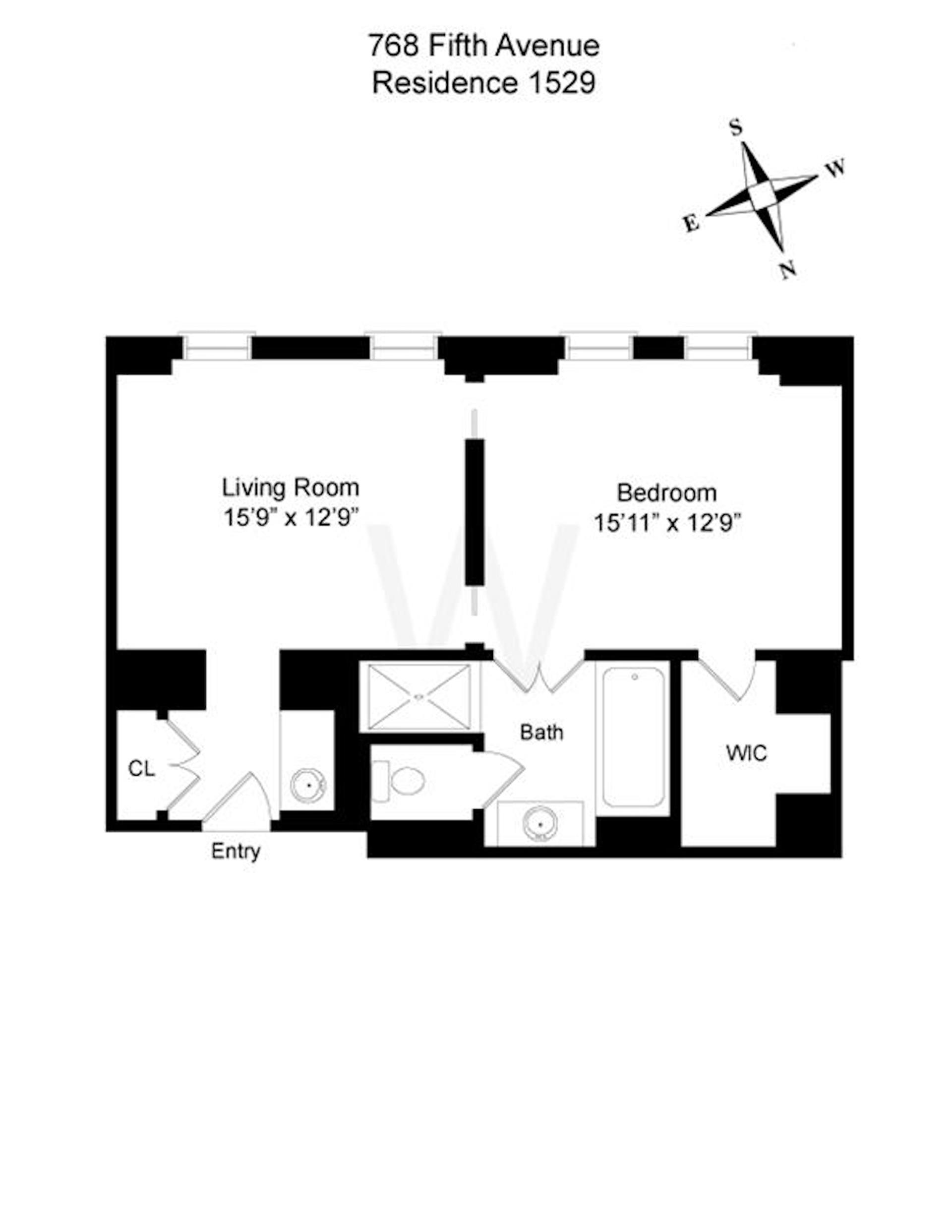 Floorplan for 1 Central Park, 1527