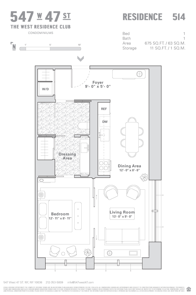 Floorplan for 547 West 47th Street, 514