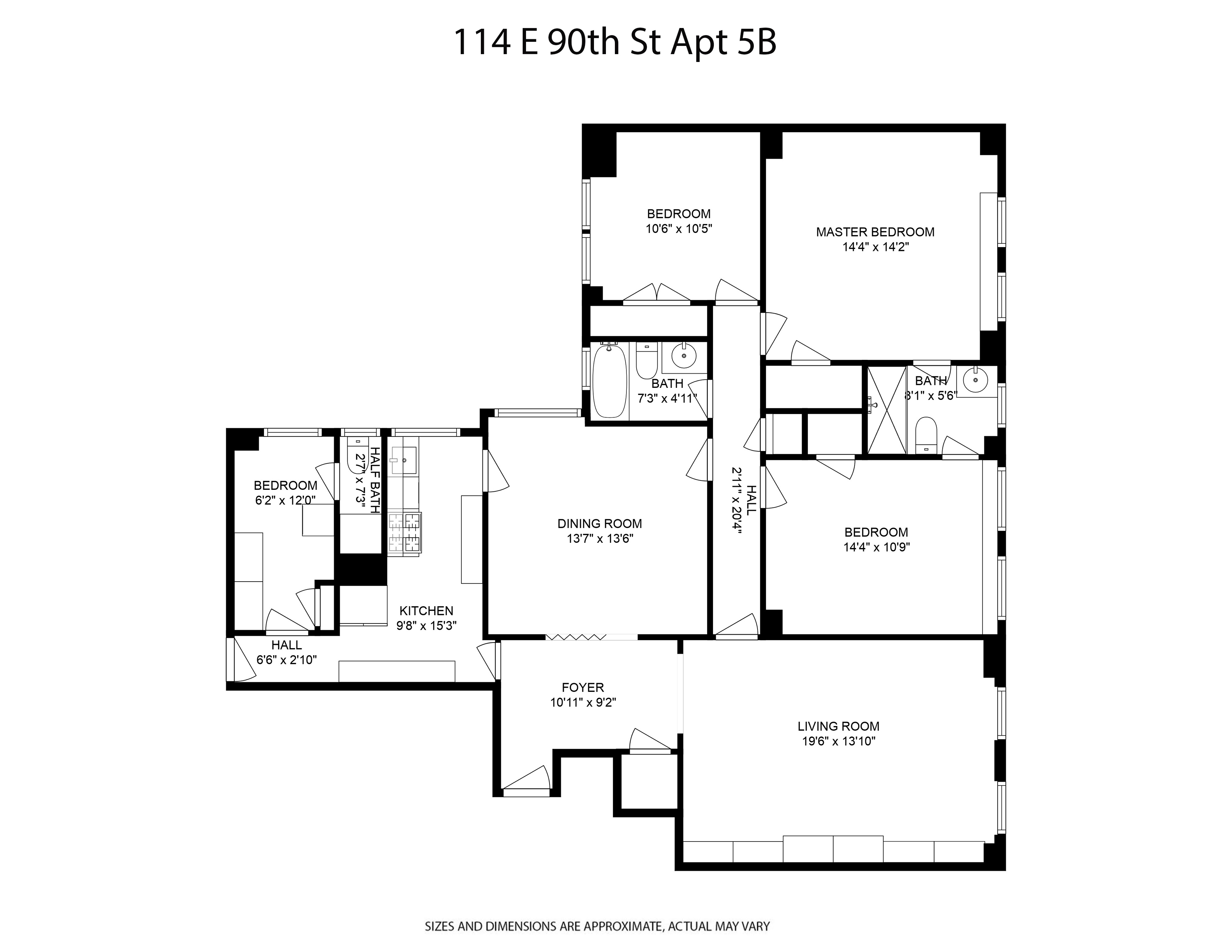 Floorplan for 114 East 90th Street, 5B