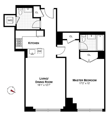 Floorplan for 30 West Street, 26D