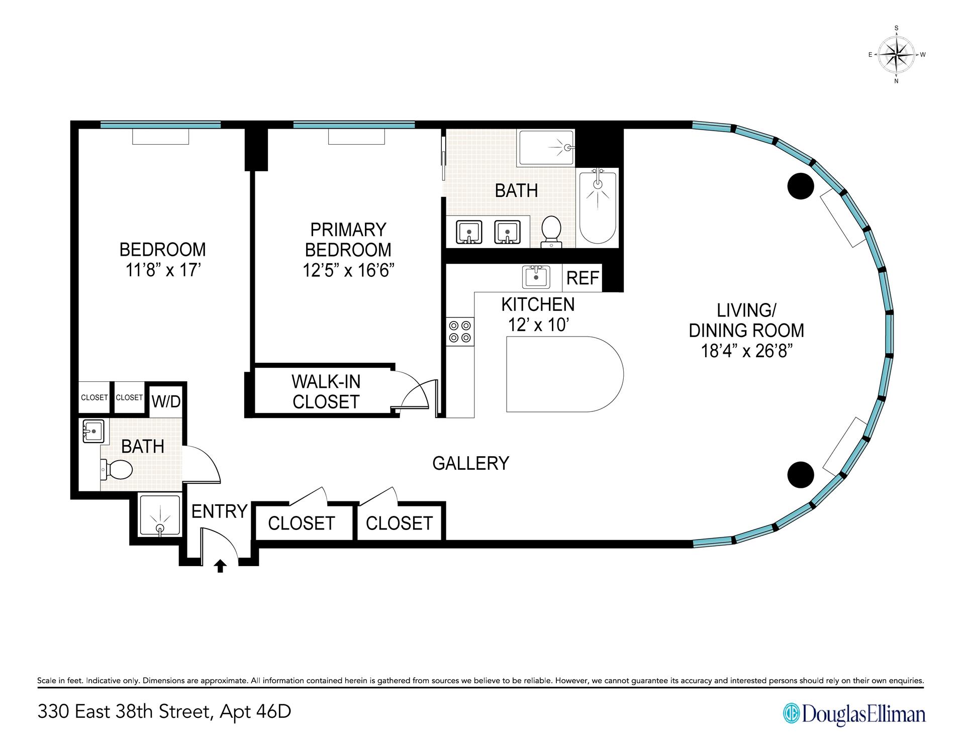 Floorplan for 330 East 38th Street, 46D