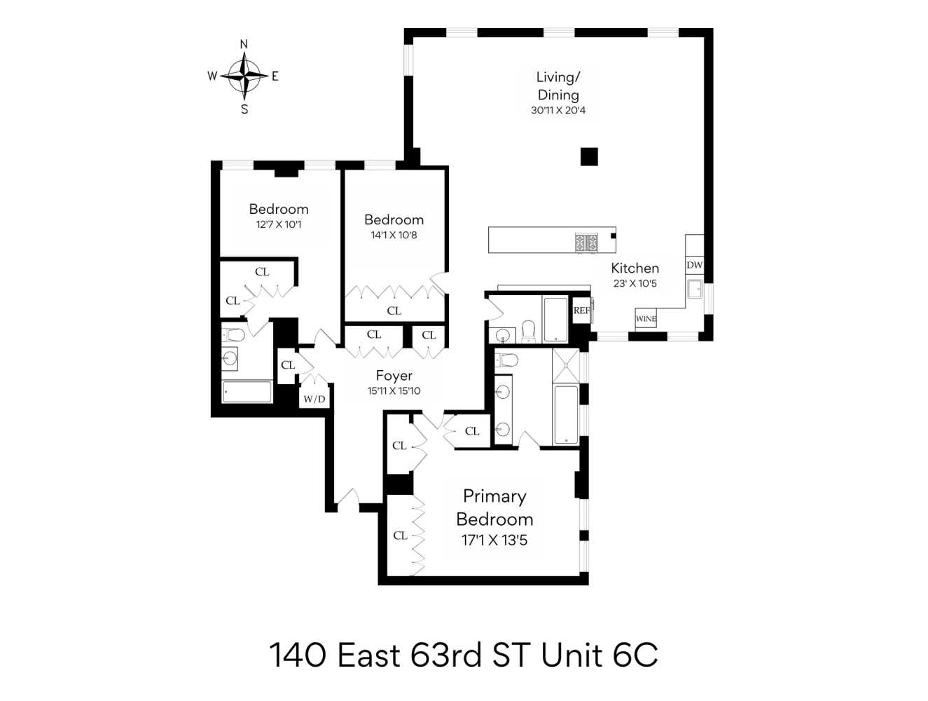 Floorplan for 140 East 63rd Street, 6C