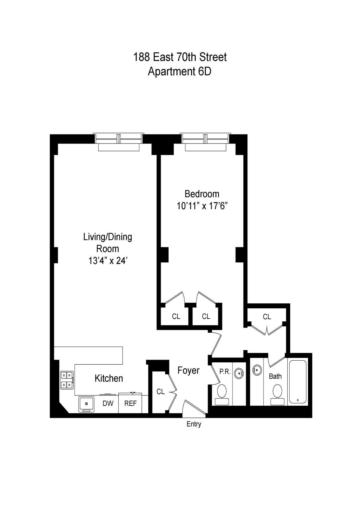 Floorplan for 188 East 70th Street, 6D