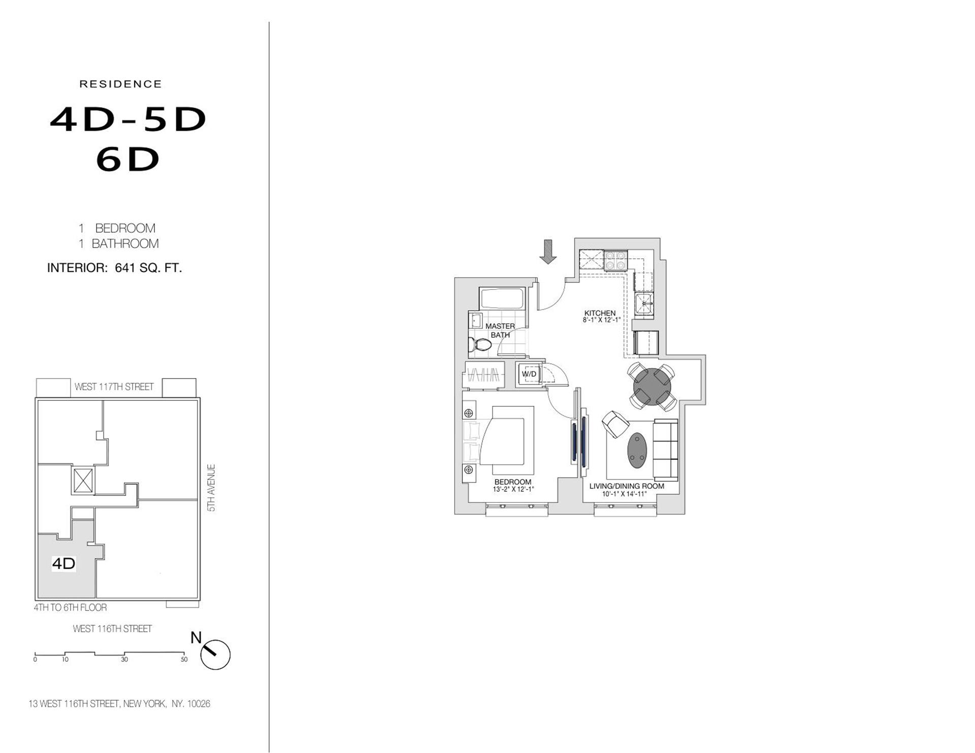 Floorplan for 11 West 116th Street, 6D