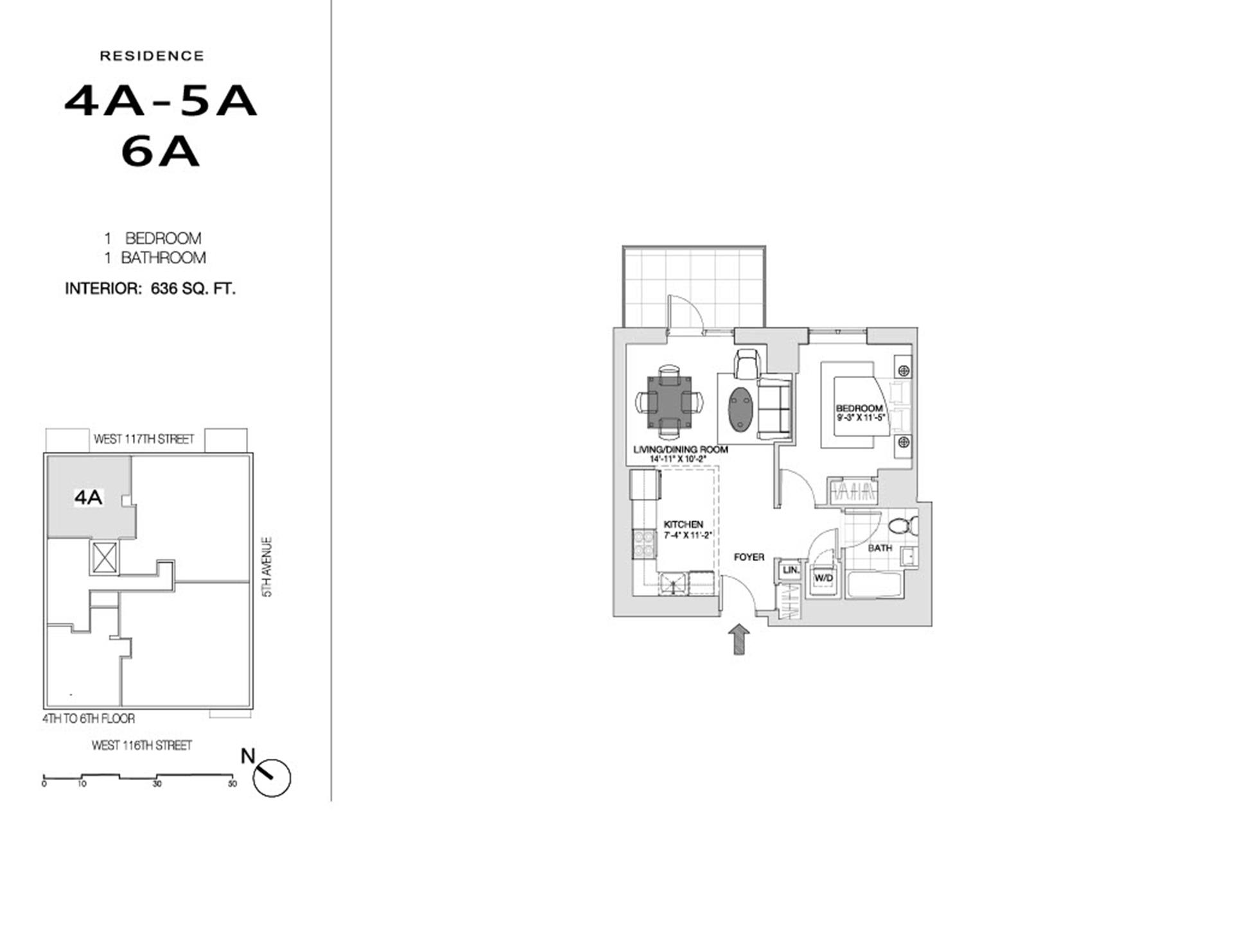 Floorplan for 11 West 116th Street, 6A