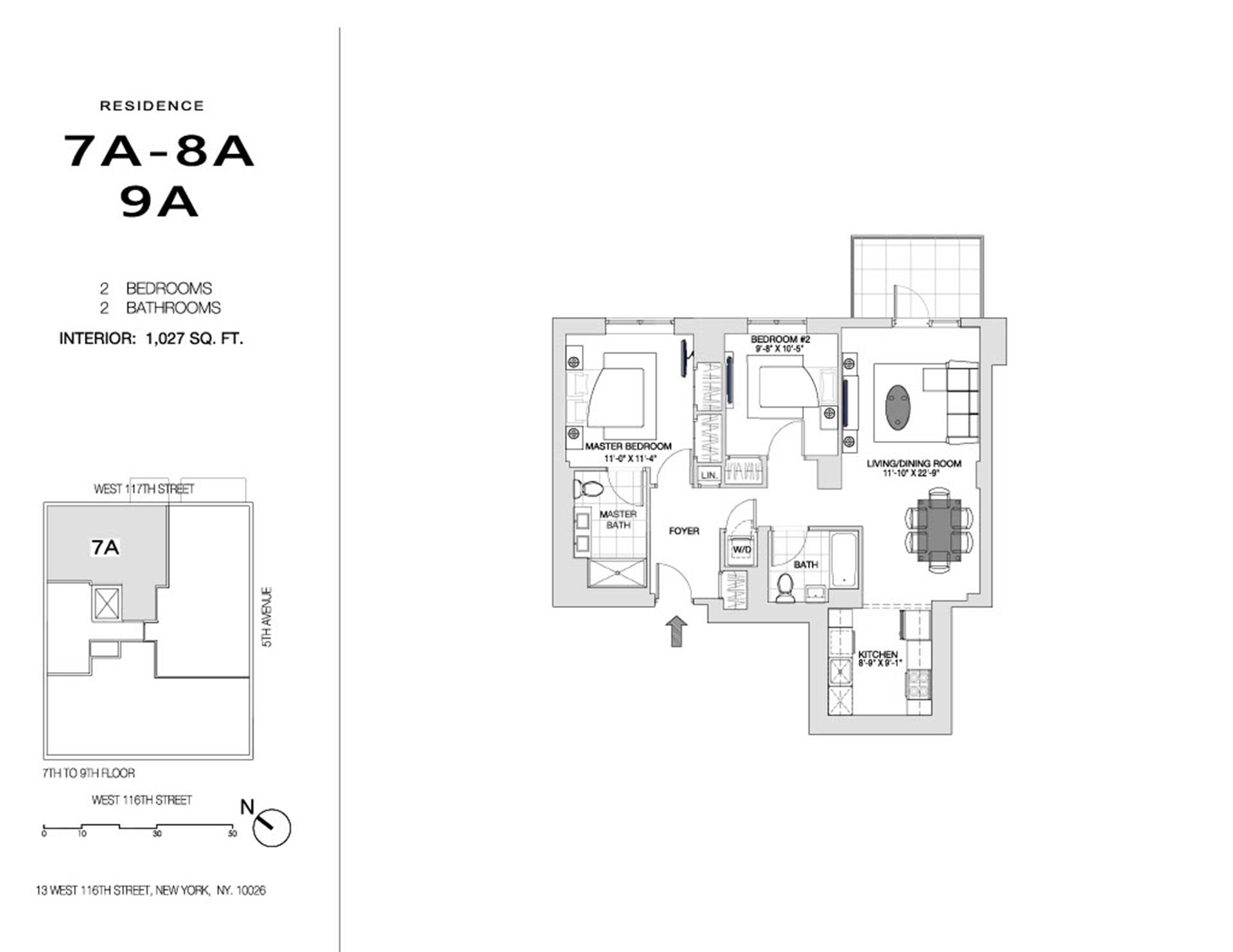 Floorplan for 11 West 116th Street, 7A