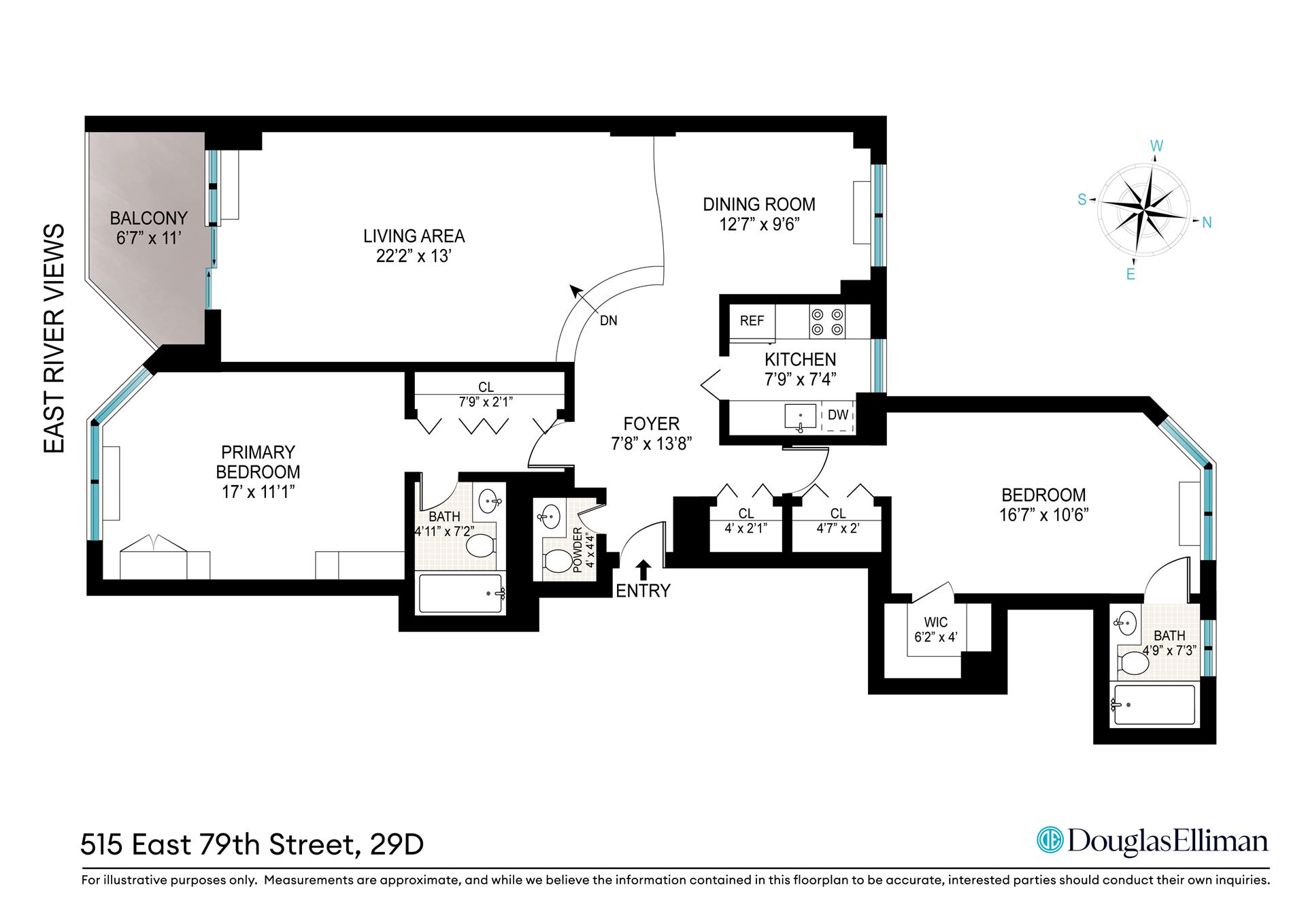 Floorplan for 515 East 79th Street, 29D