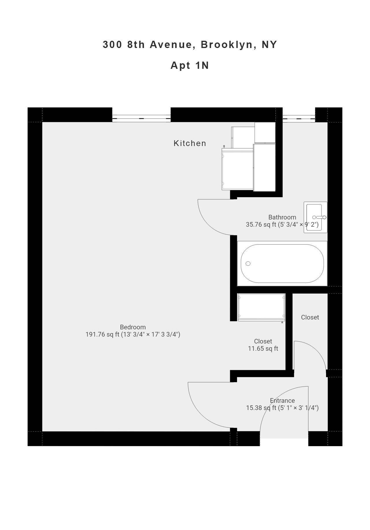 Floorplan for 300 8th Avenue, 1-N