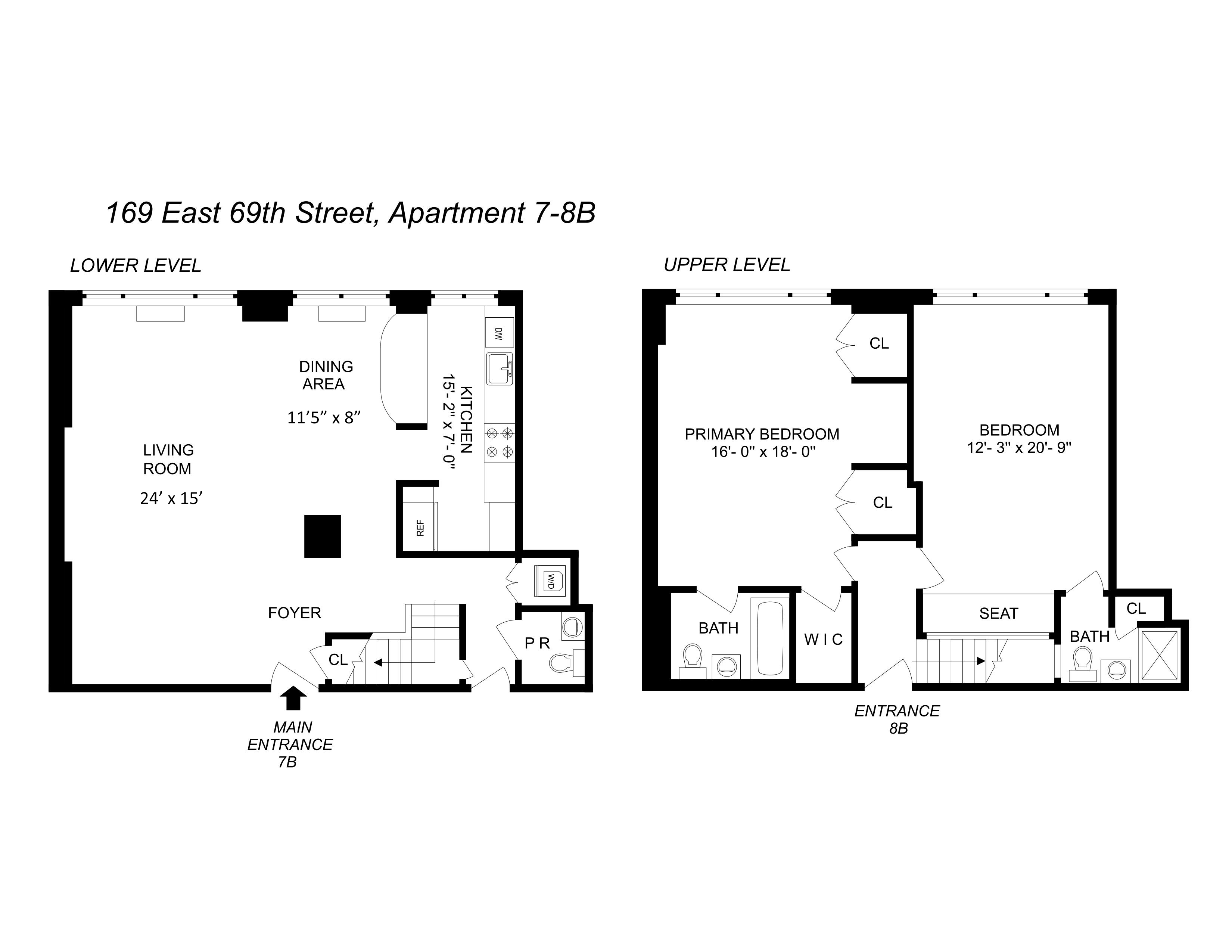 Floorplan for 169 East 69th Street, 7/8 B